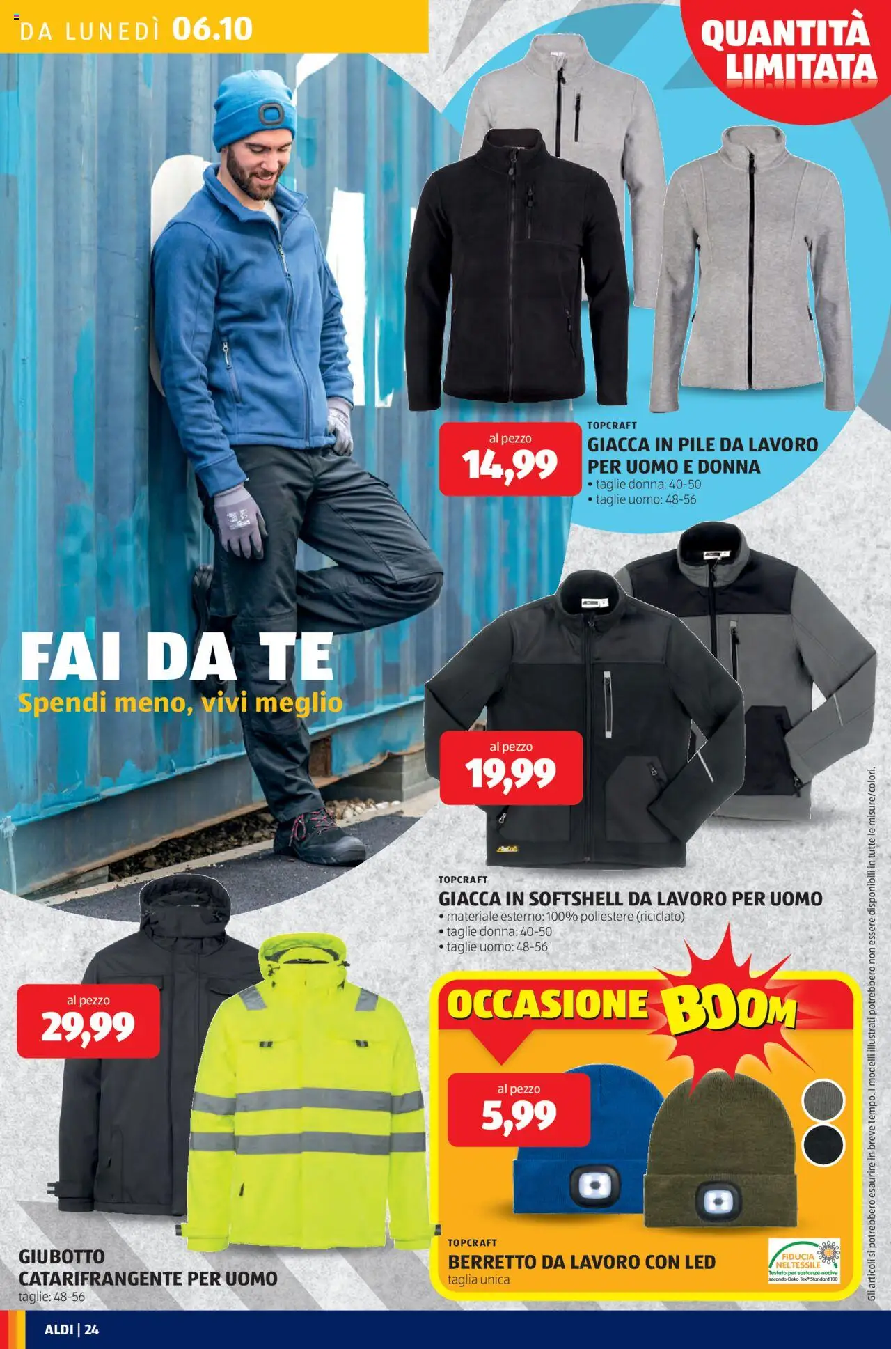 Volantino Aldi del 06.10.2025 | Pagina: 24 | Prodotti: Pile, Tè, Giacca