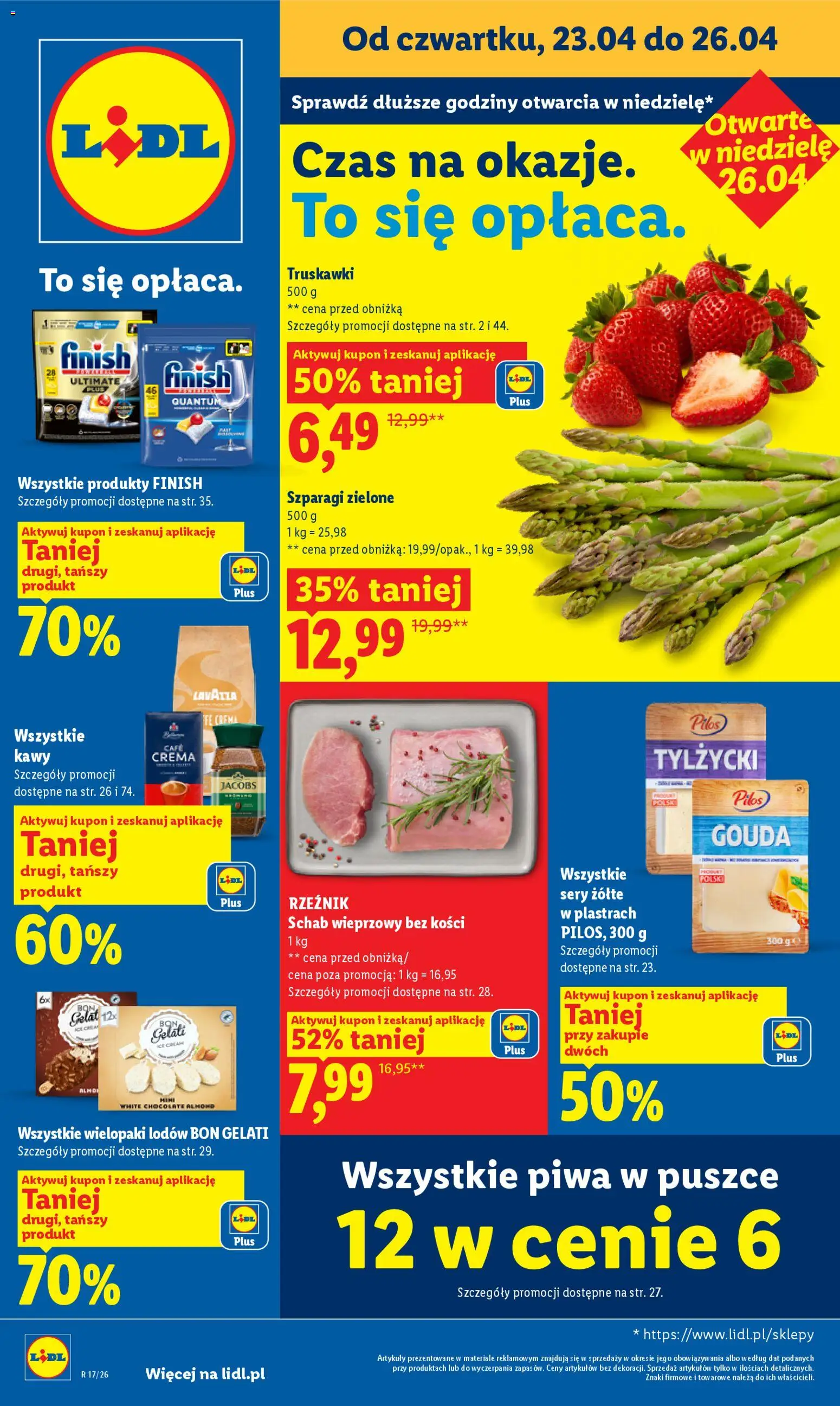 Lidl Polsko leták od 23.04.2026 | Strana: 1 | Produkty: Finish, Gouda, Jacobs, Crema