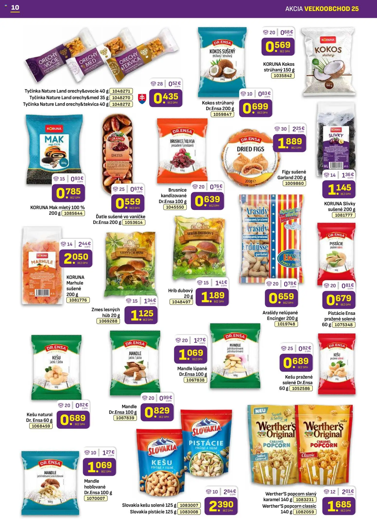 Nové Libex akcie – leták je platný od 15.12.2025 | Strana: 10 | Produkty: Orechy, Mandle, Marhule, Mak