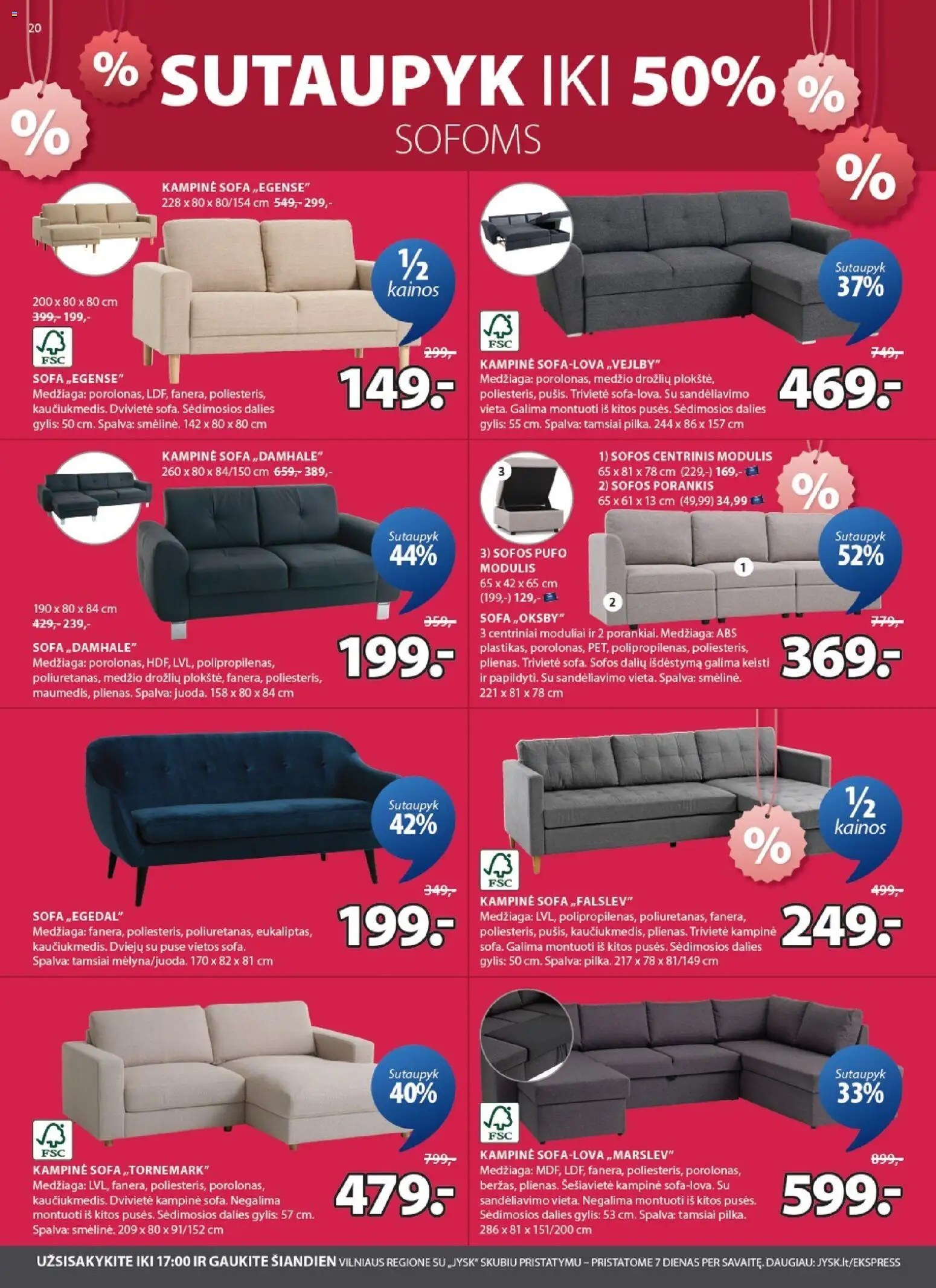 JYSK akcijos nuo 06.01.2026 | Puslapis: 20 | Prekių: Sofa