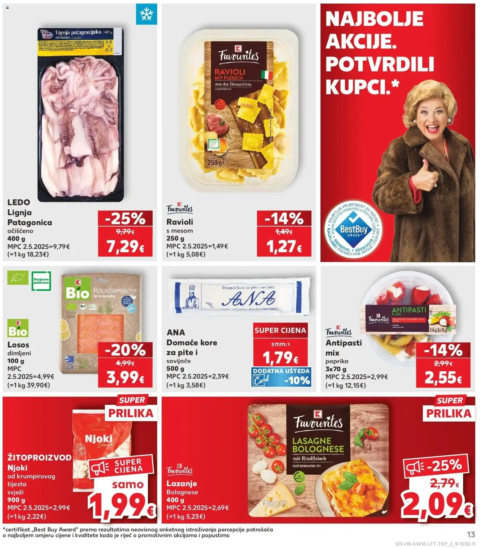 Kaufland katalog | vrijedi od 04.03.2026 | Stranica: 13 | Proizvodi: Njoki, Ledo, Losos, Lignja Patagonica