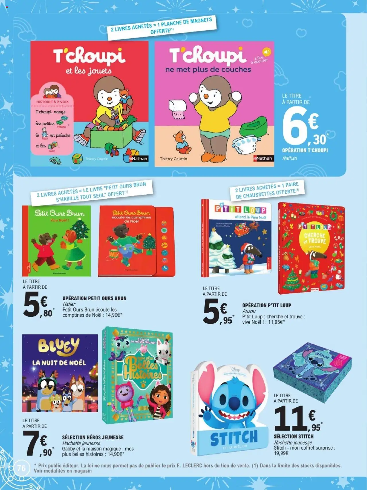 {H1} | Page: 76 | Produits: Couches, Peluche, Jouets, Livre