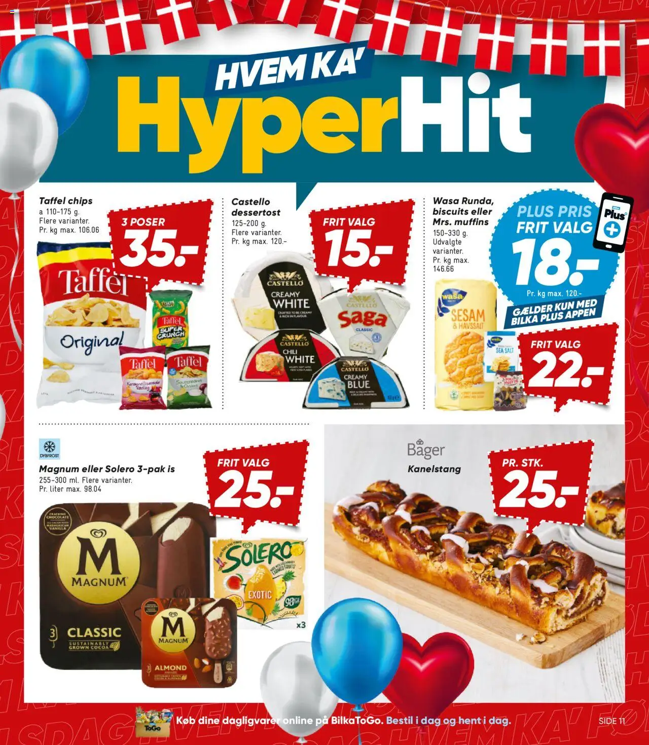 Bilka Tilbudsavis gyldig fra 22.08.2025 | Side: 11 | Produkter: Chips, Salt, Is, Muffins