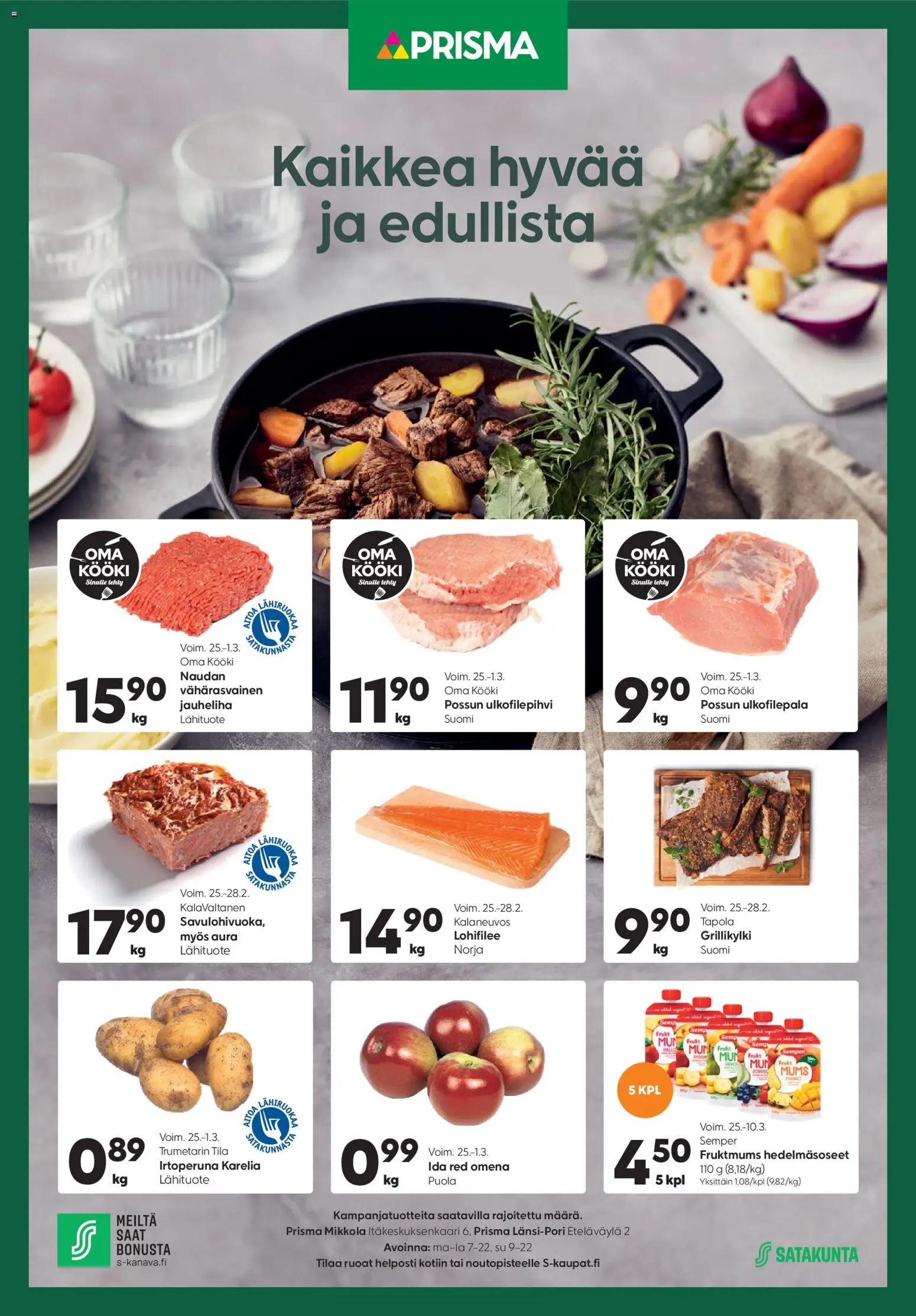 Prisma tarjoukset – voimassa 25.02.2026 alkaen | Sivu: 1 | Tuotteet: Jauheliha