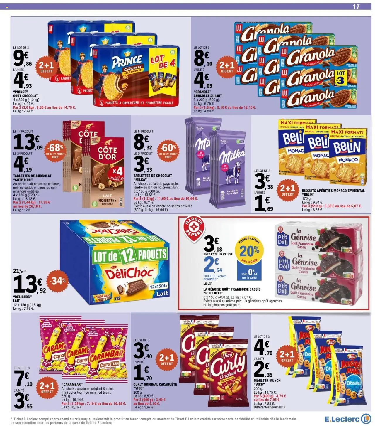  | Page: 17 | Produits: Cacahuète, Framboise, Tablettes de chocolat, Noisettes
