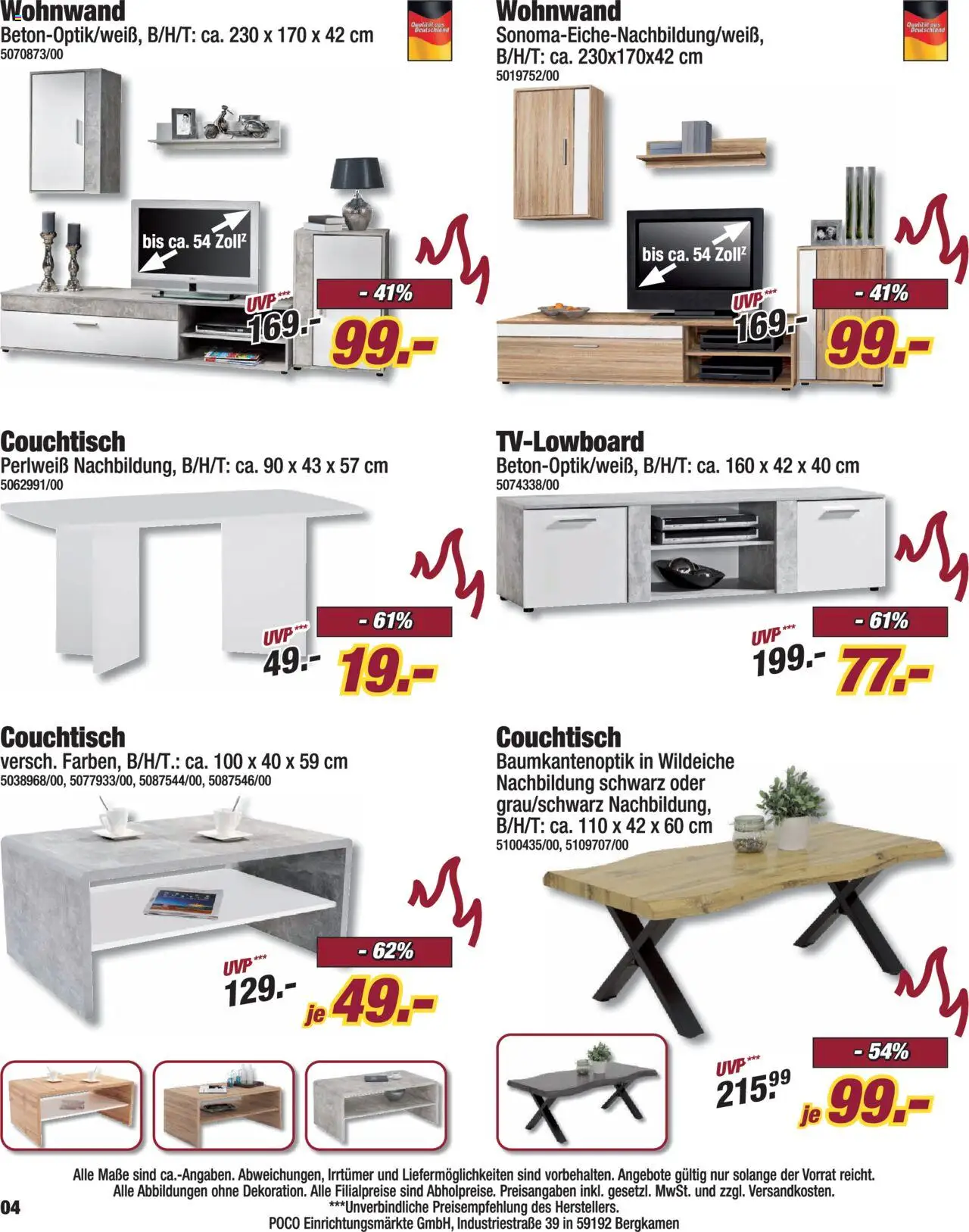 Poco Hot Deals - gültig ab dem 26.07.2025 | Seite: 4 | Produkte: Wohnwand, Couchtisch