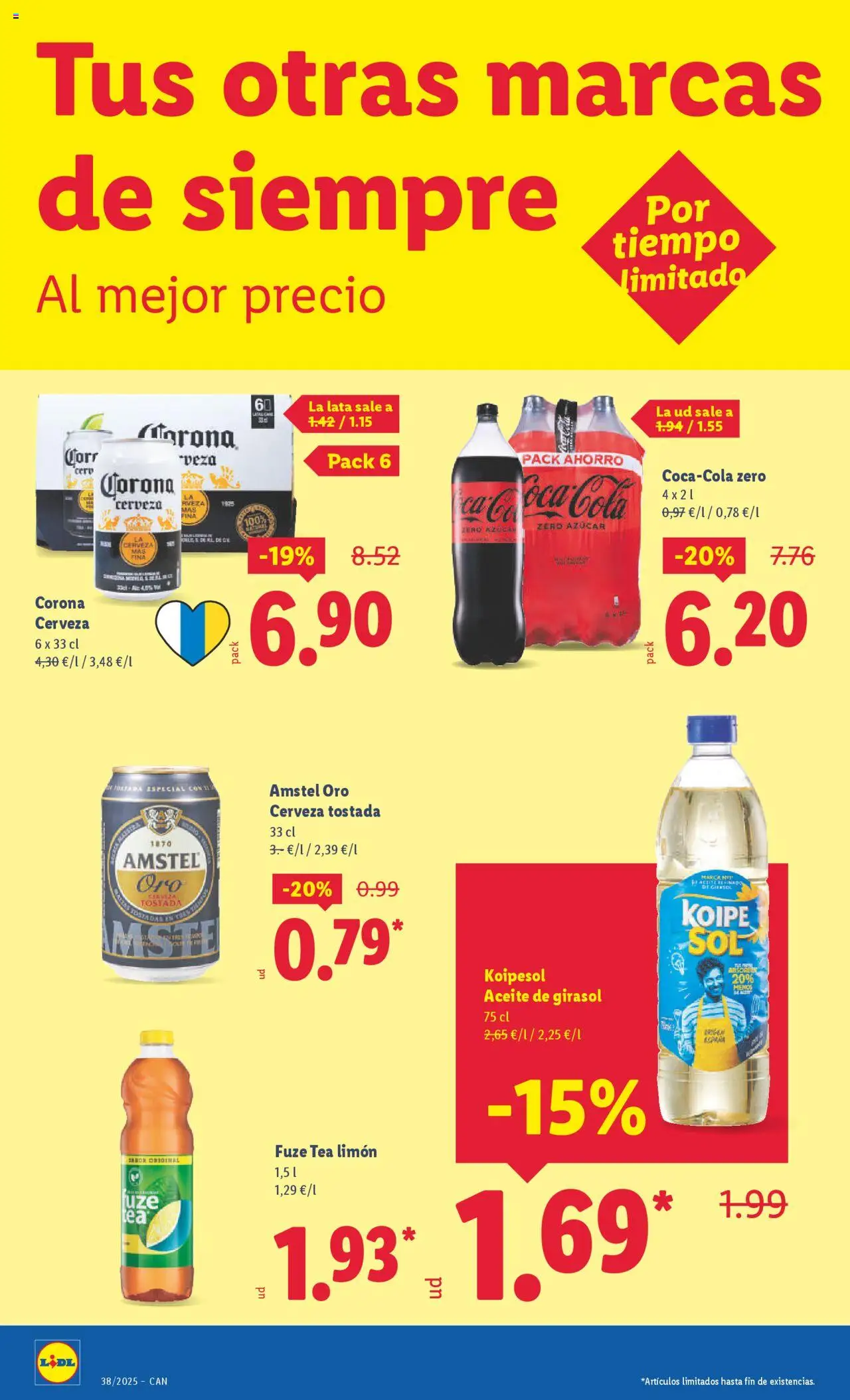Lidl - Canarias  │ válido desde el 15.09.2025 | Página: 34 | Productos: Aceite, Cerveza, Aceite de girasol