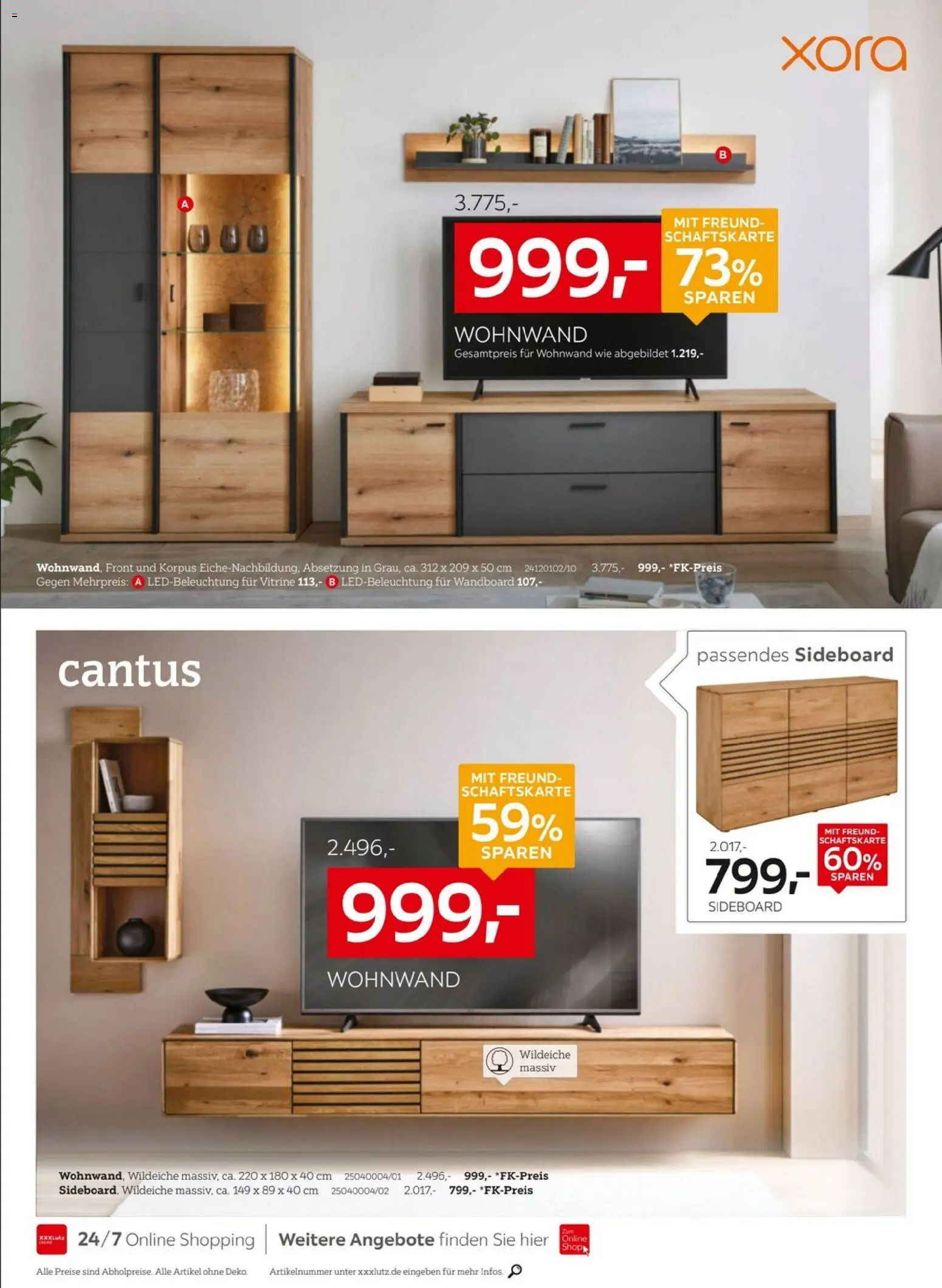 XXXLutz Nr. 1 beim Preis – gültig ab 25.04.2026 | Seite: 6 | Produkte: Sideboard, Wohnwand, Wandboard, Vitrine
