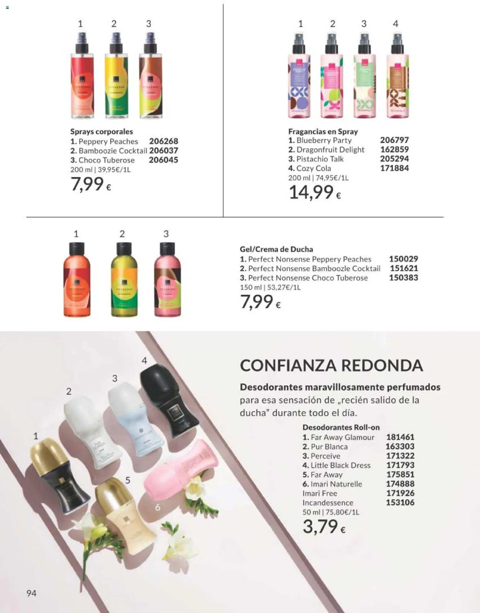 Catálogo AVON campaña 4 │ válido desde el 01.04.2026 | Página: 94 | Productos: Ducha