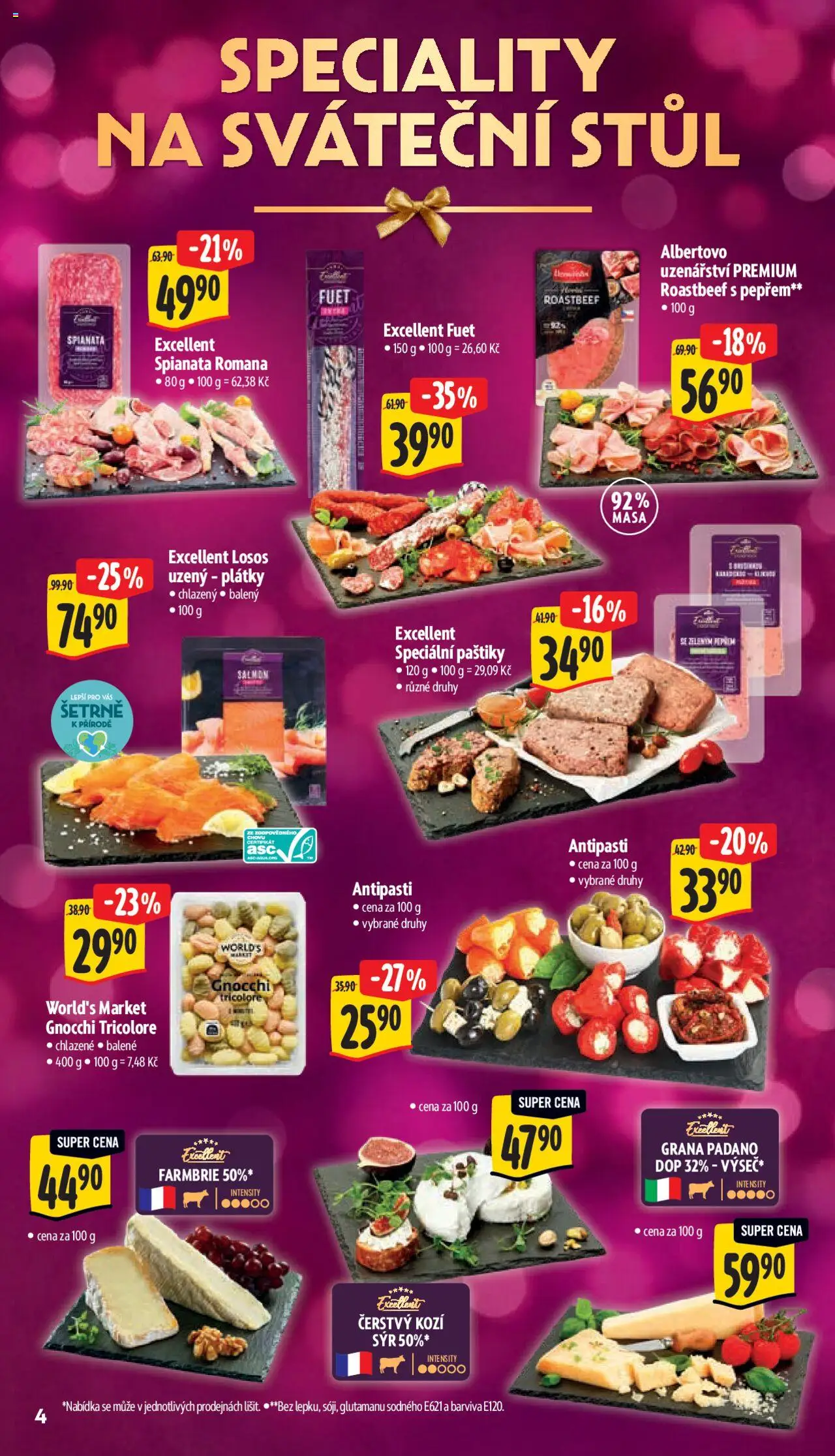 Albert leták - Supermarket od 15.10.2025 | Strana: 10 | Produkty: Losos, Roastbeef, Fuet, Grana Padano