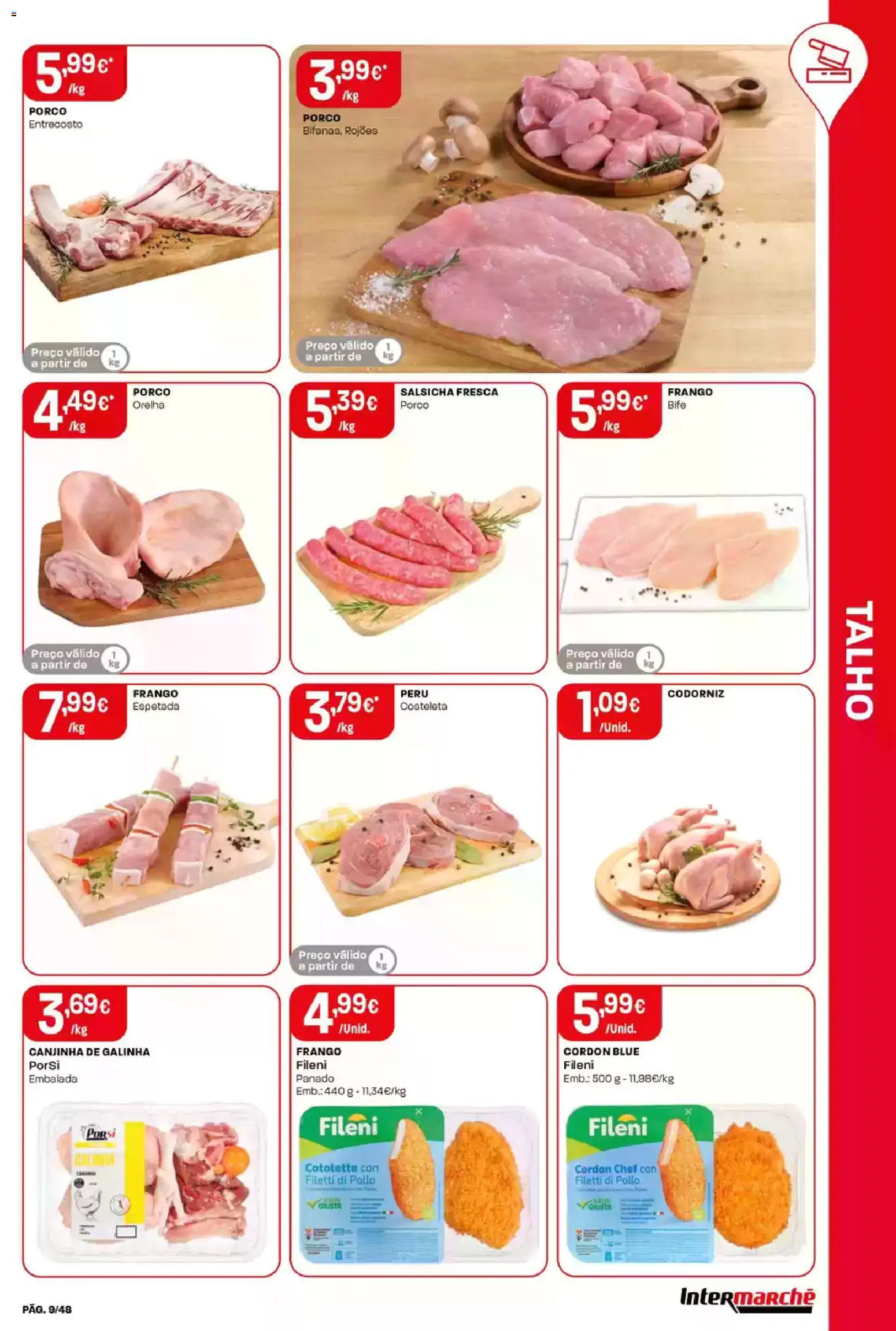 Intermarché folheto │ válido de 19.02.2026 | Página: 9 | Produtos: Frango, Peru, Salsicha