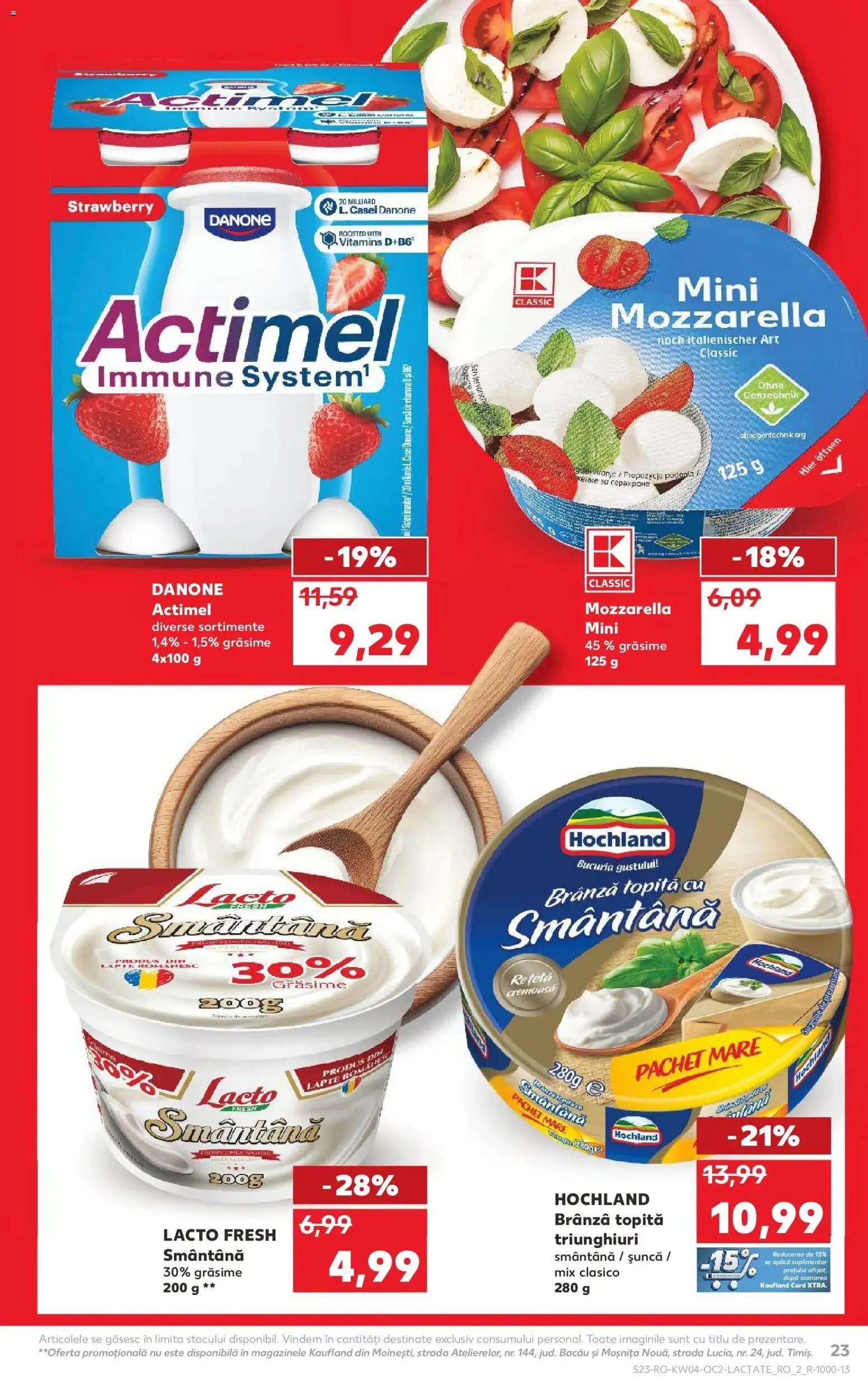 Noul catalog Kaufland – valabil de la 21.01.2026 | Pagină: 23 | Produse: Lapte, Brânză, Șuncă, Smântână