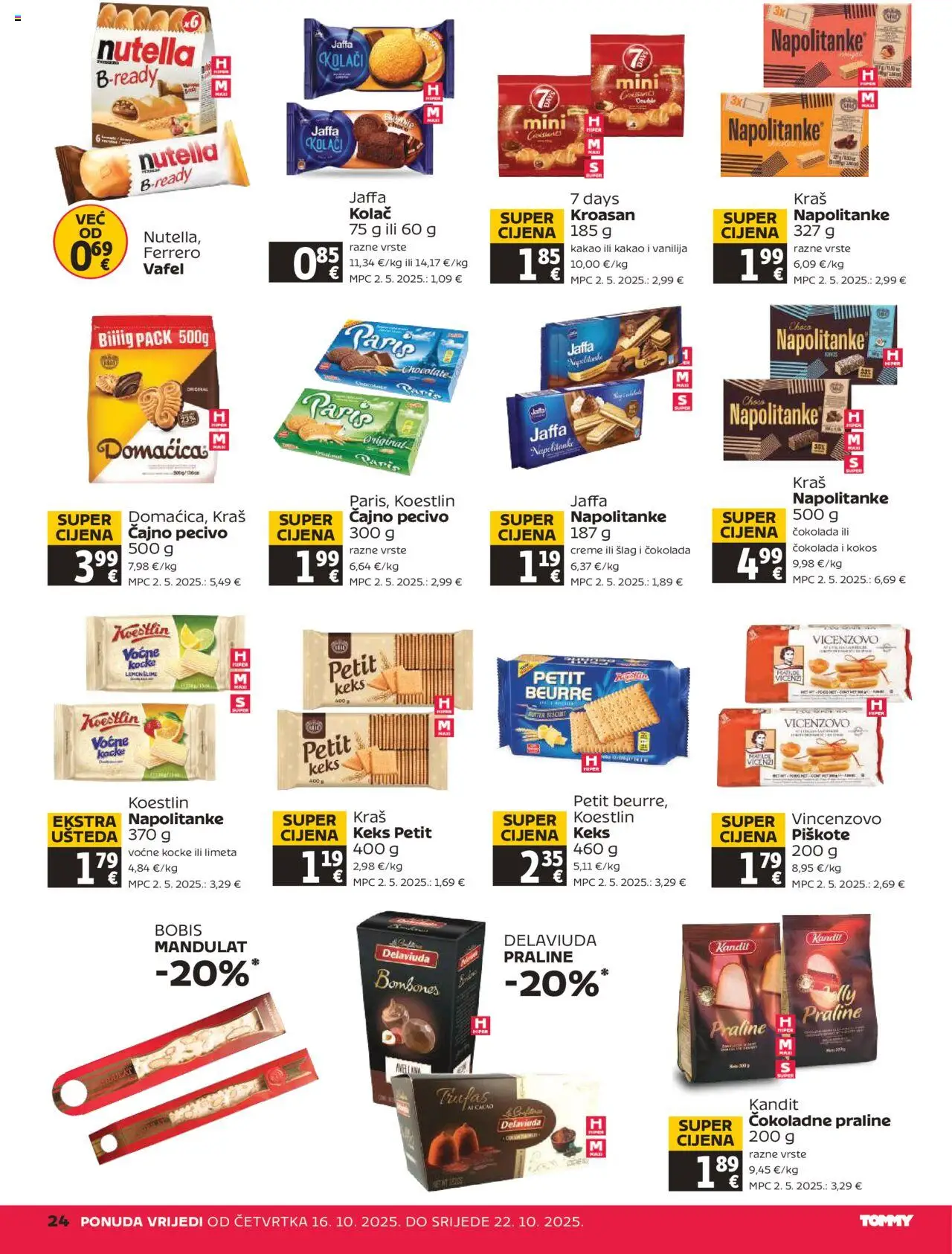 Tommy katalog | vrijedi od 16.10.2025 | Stranica: 24 | Proizvodi: Nutella, Praline, Šlag, Pecivo