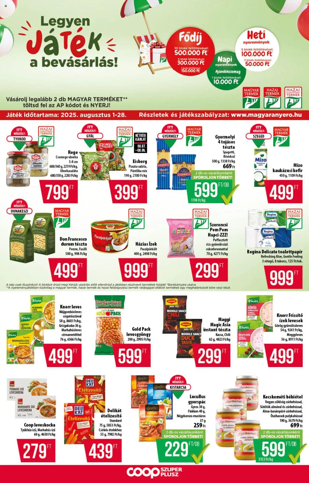 COOP akciós ujság - amely érvényes a következő dátumtól: 07.08.2025 | Oldal: 6 | Termékek: Kefir, Tészta, Marhahús, Bébiétel