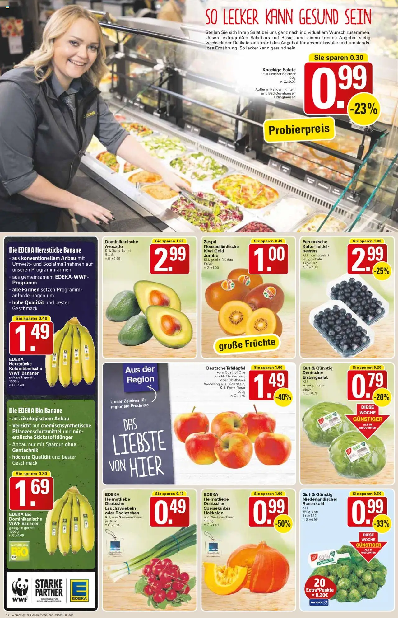 WEZ Prospekt – gültig ab 06.10.2025 | Seite: 2 | Produkte: Bad, Eisbergsalat, Kiwi, Salat