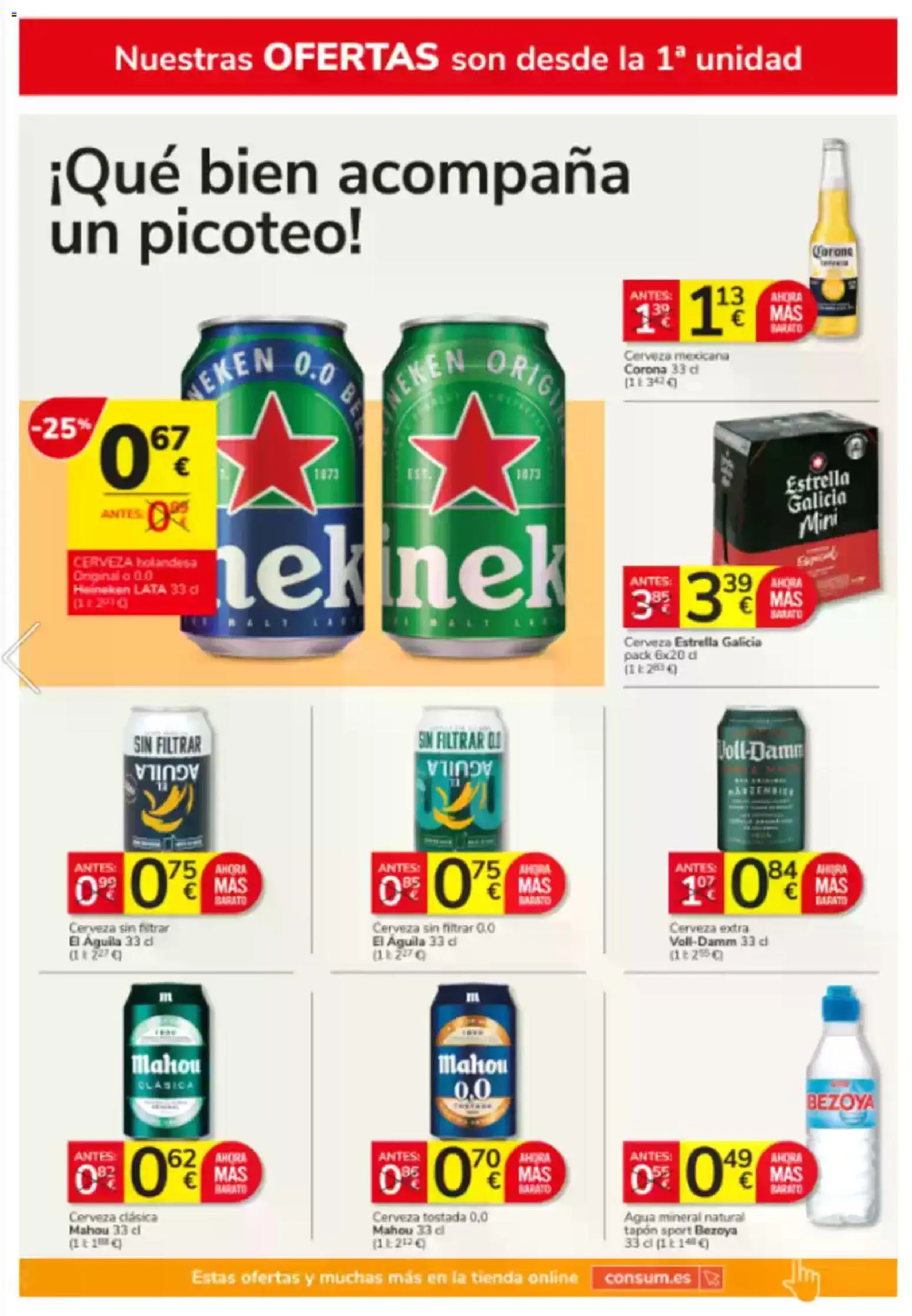 Consum folleto │ válido desde el 05.02.2026 | Página: 16 | Productos: Cerveza, Agua mineral, Σπανάκι