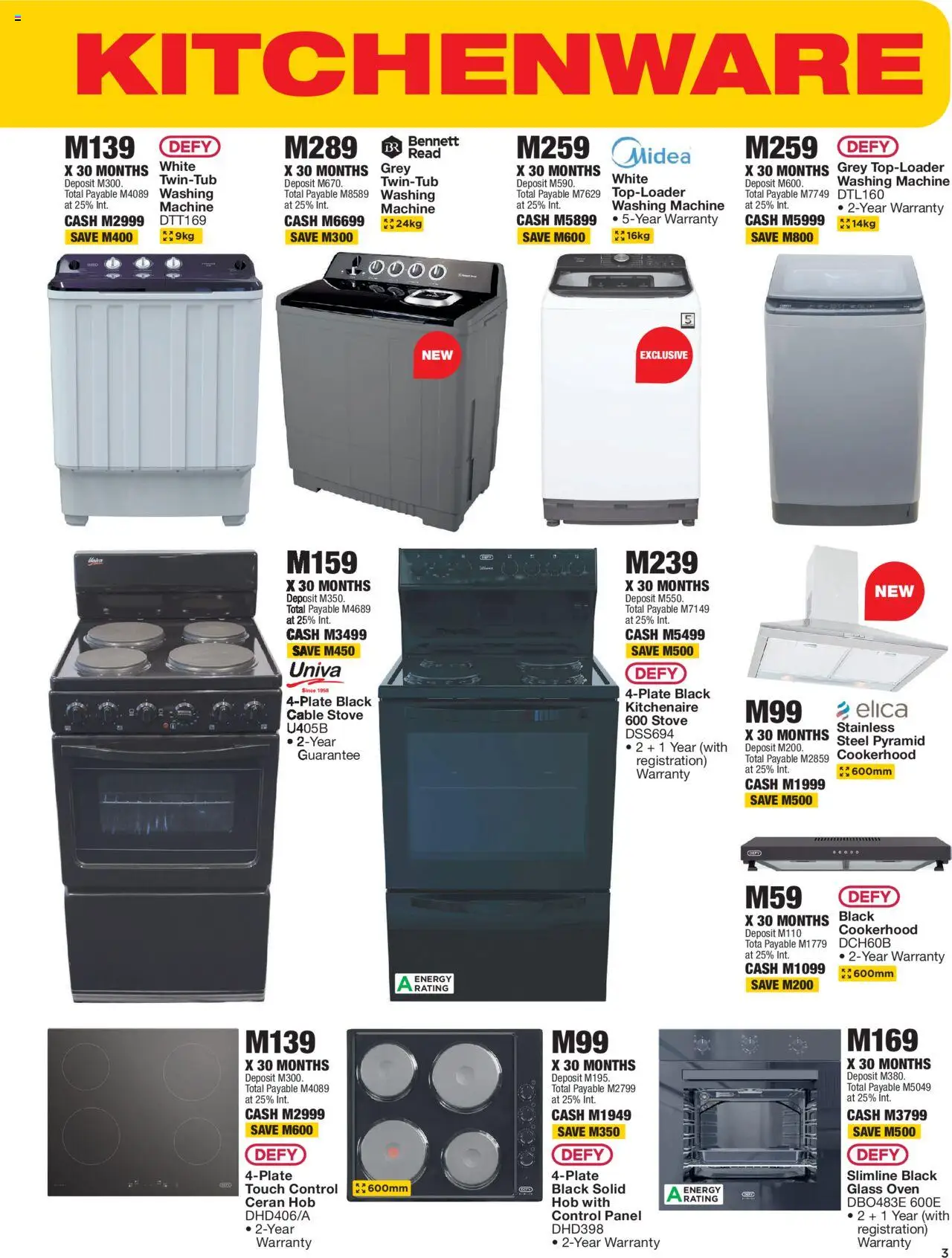 New OK Furniture catalogue – valid from 17.09.2025 | Page: 3 | Products: Cable, Washing machine, Oven, Stove