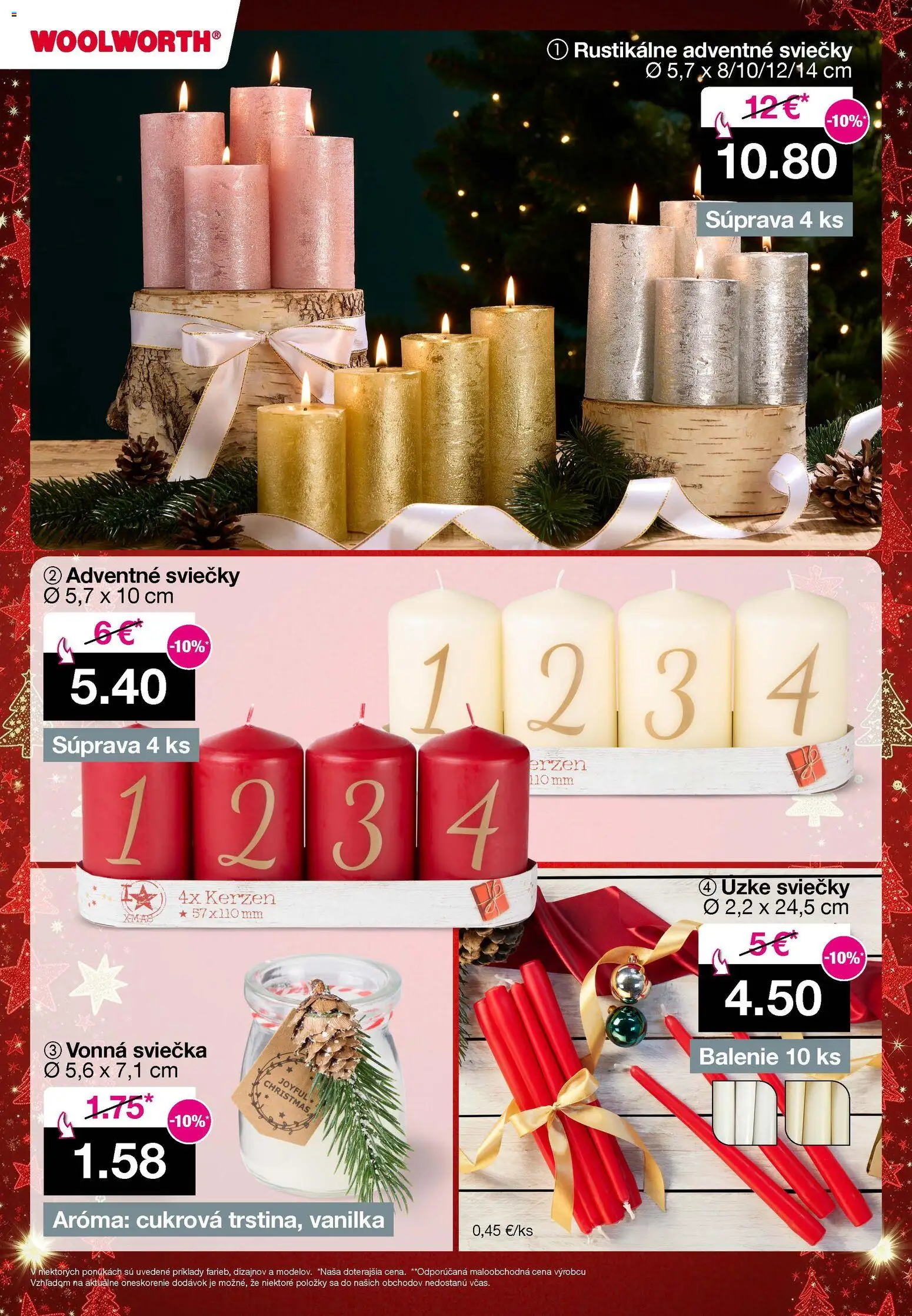 Nové Woolworth akcie – leták je platný od 21.11.2025 | Strana: 9 | Produkty: Sviečky