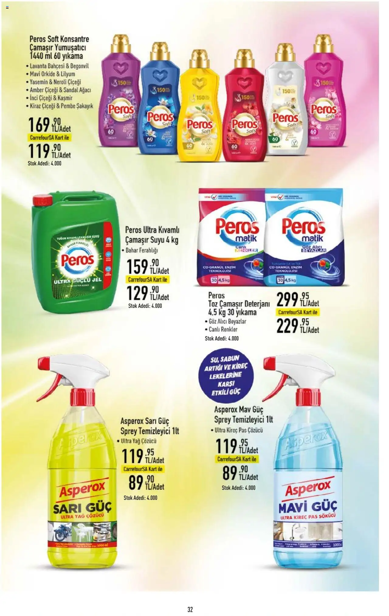 CarrefourSA Katalog - 09.10.2025 tarihinden itibaren geçerlidir | Sayfa: 32 | Ürünler: Çamaşır deterjanı, Yumuşatıcı, Yasemin, Kiraz