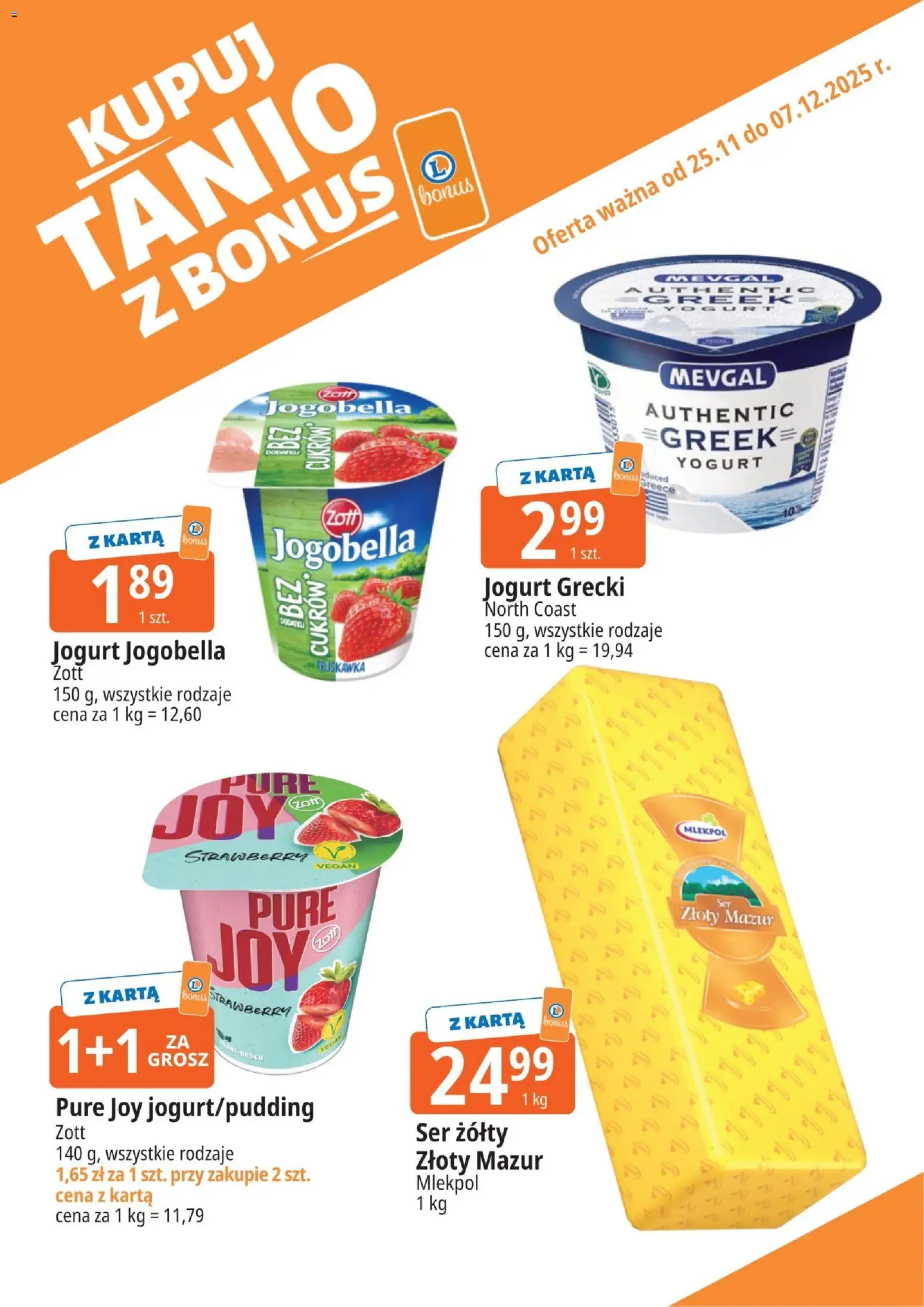 E.Leclerc Gazetka - Zielona Góra kupony dodatkowe od 25.11.2025 | Strona: 2 | Produkty: Jogurt grecki, Karta, Ser, Jogurt