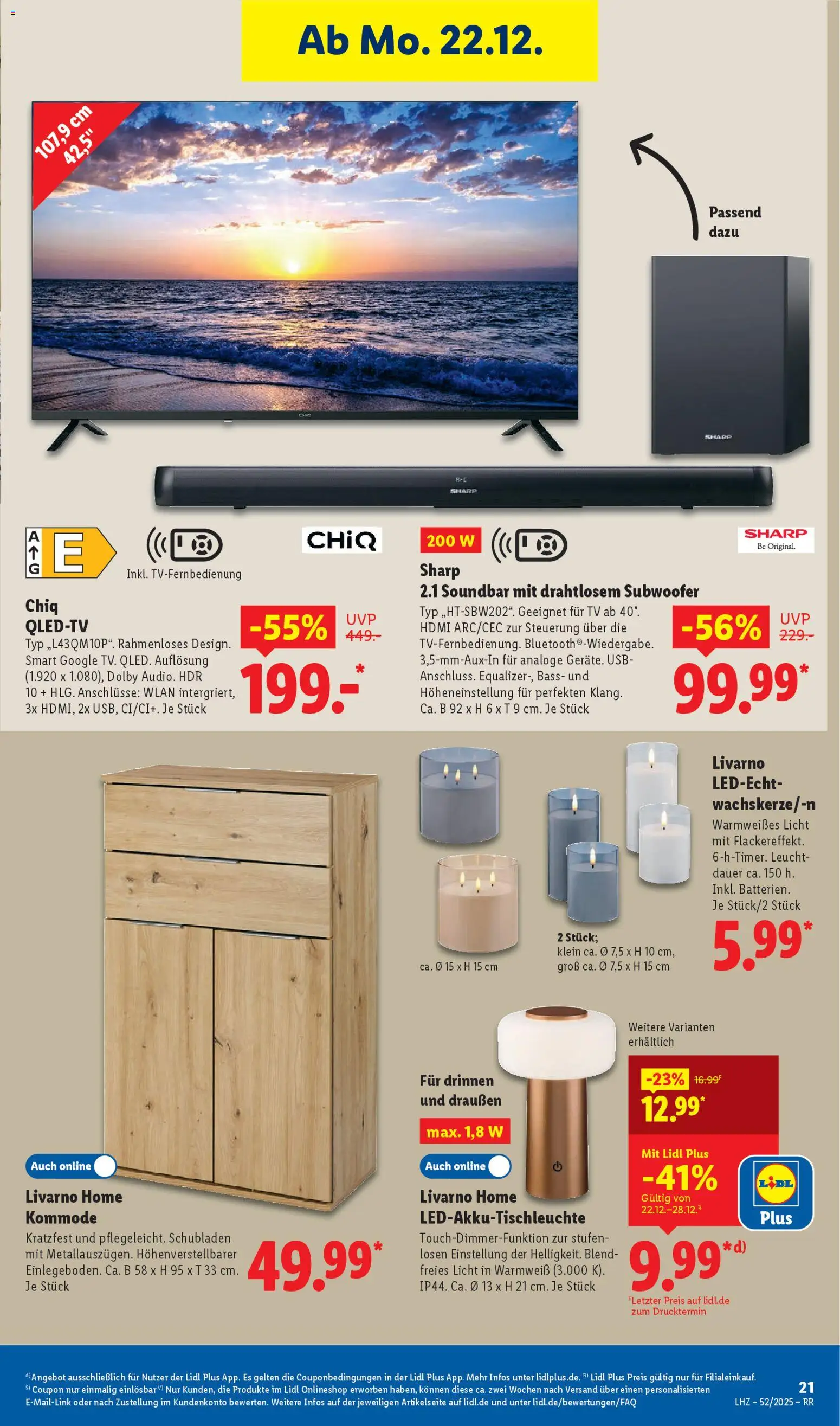 Lidl Prospekt Köln – gültig ab 22.12.2025 | Seite: 33 | Produkte: USB, Kommode, Soundbar, TV