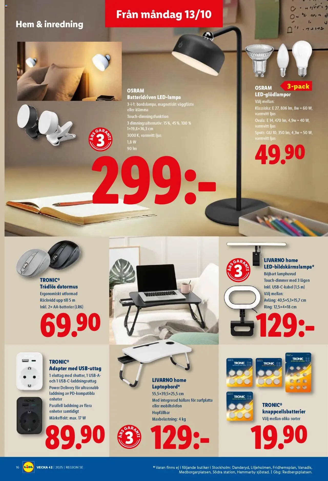 Lidl reklamblad aktuell från 13.10.2025 | Sida: 18 | Produkter: Ring, Ljus, Adapter, Datormus