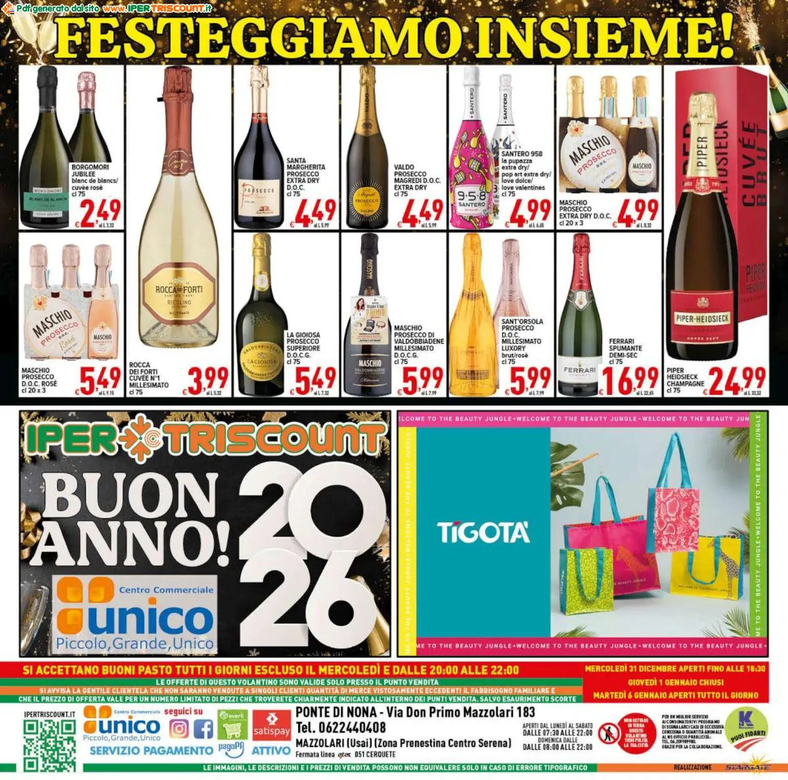 Volantino Ipertriscount del 27.12.2025 | Pagina: 20 | Prodotti: The, Spumante, Champagne, Terra