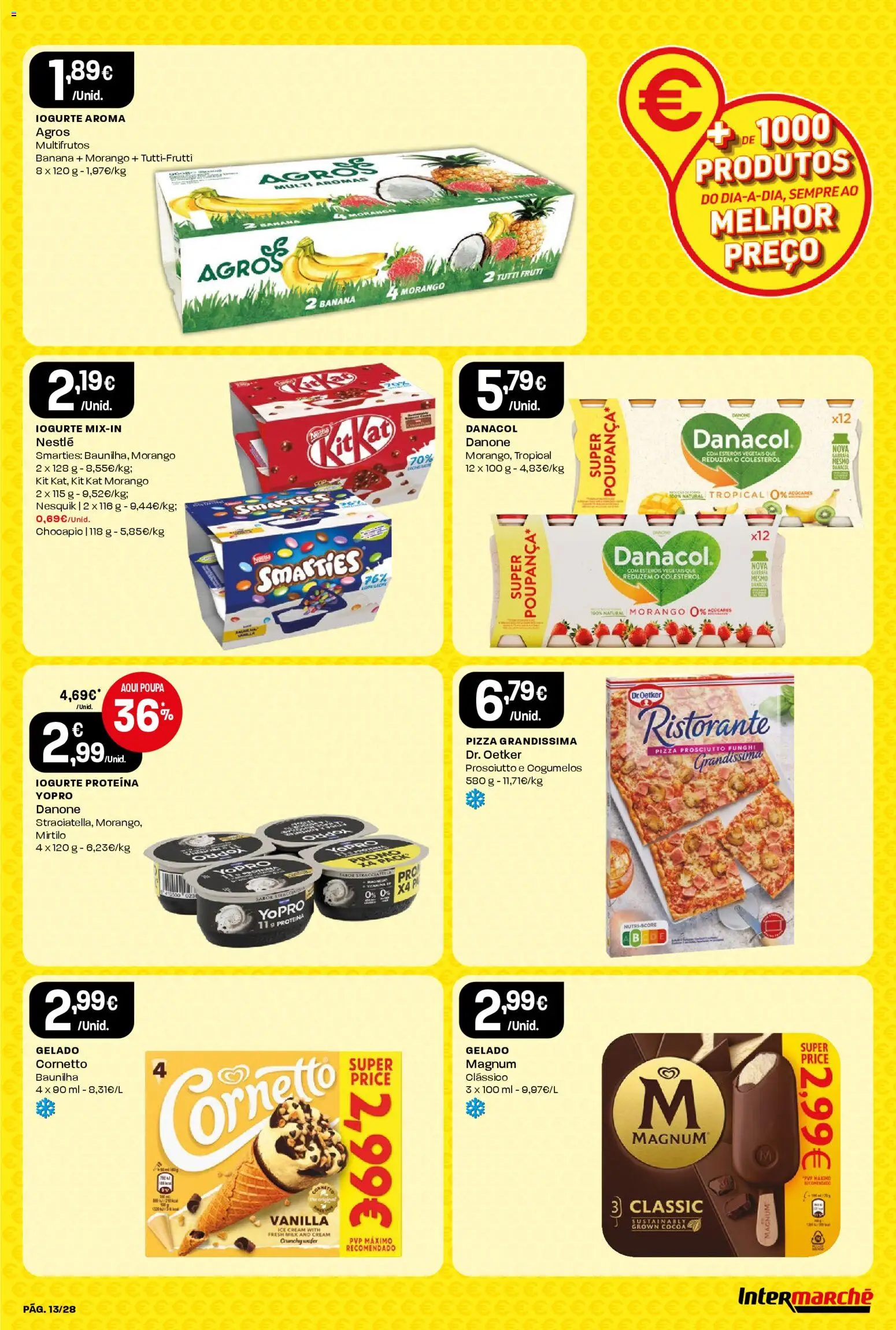 Intermarché Folheto Contact │ válido de 13.11.2025 | Página: 13 | Produtos: Gelado, Nestlé, Cogumelos, Proteina