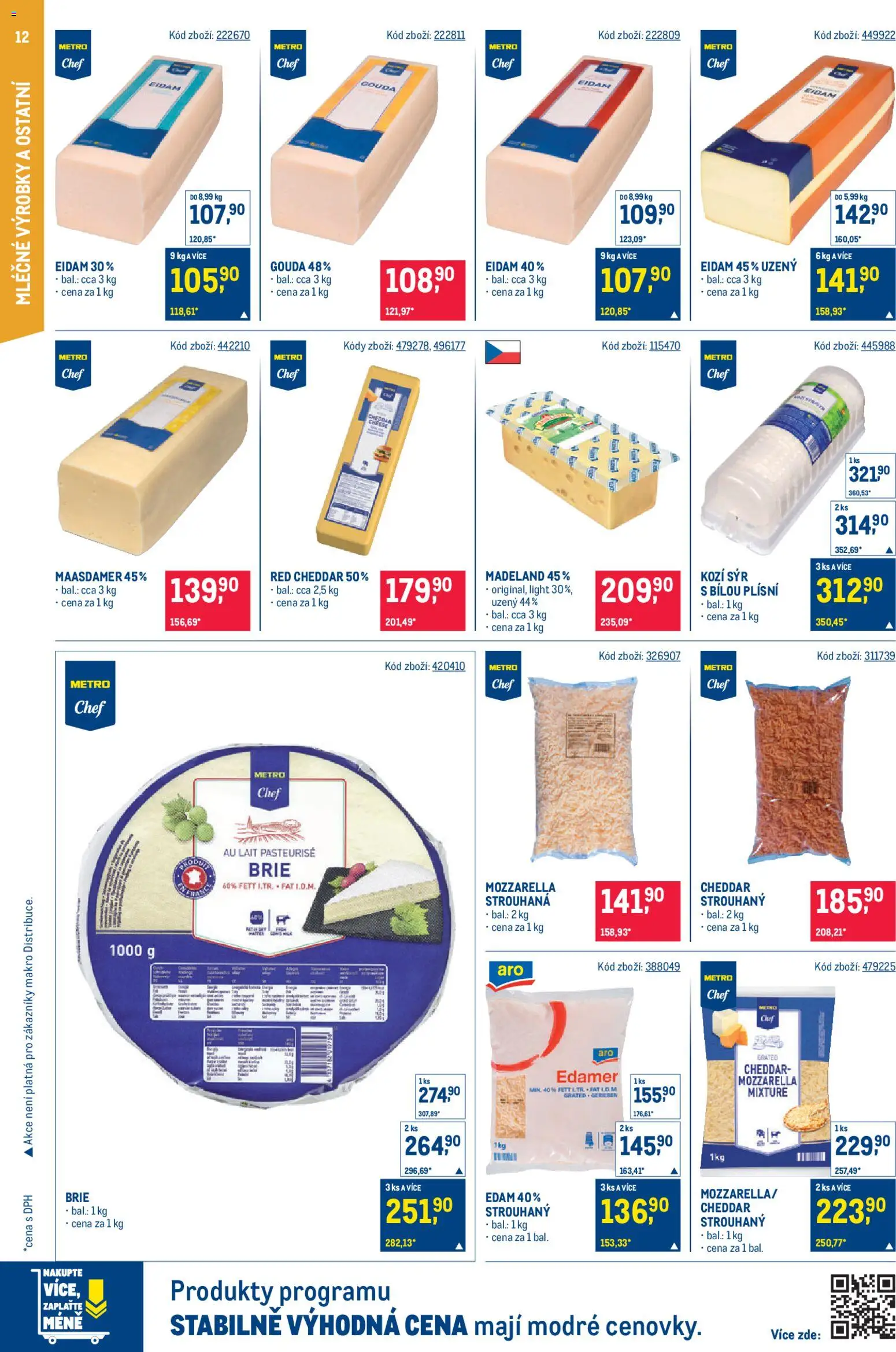 Makro leták - Gastronomie od 22.10.2025 | Strana: 12 | Produkty: Gouda, Maasdamer, Sýr, Brie