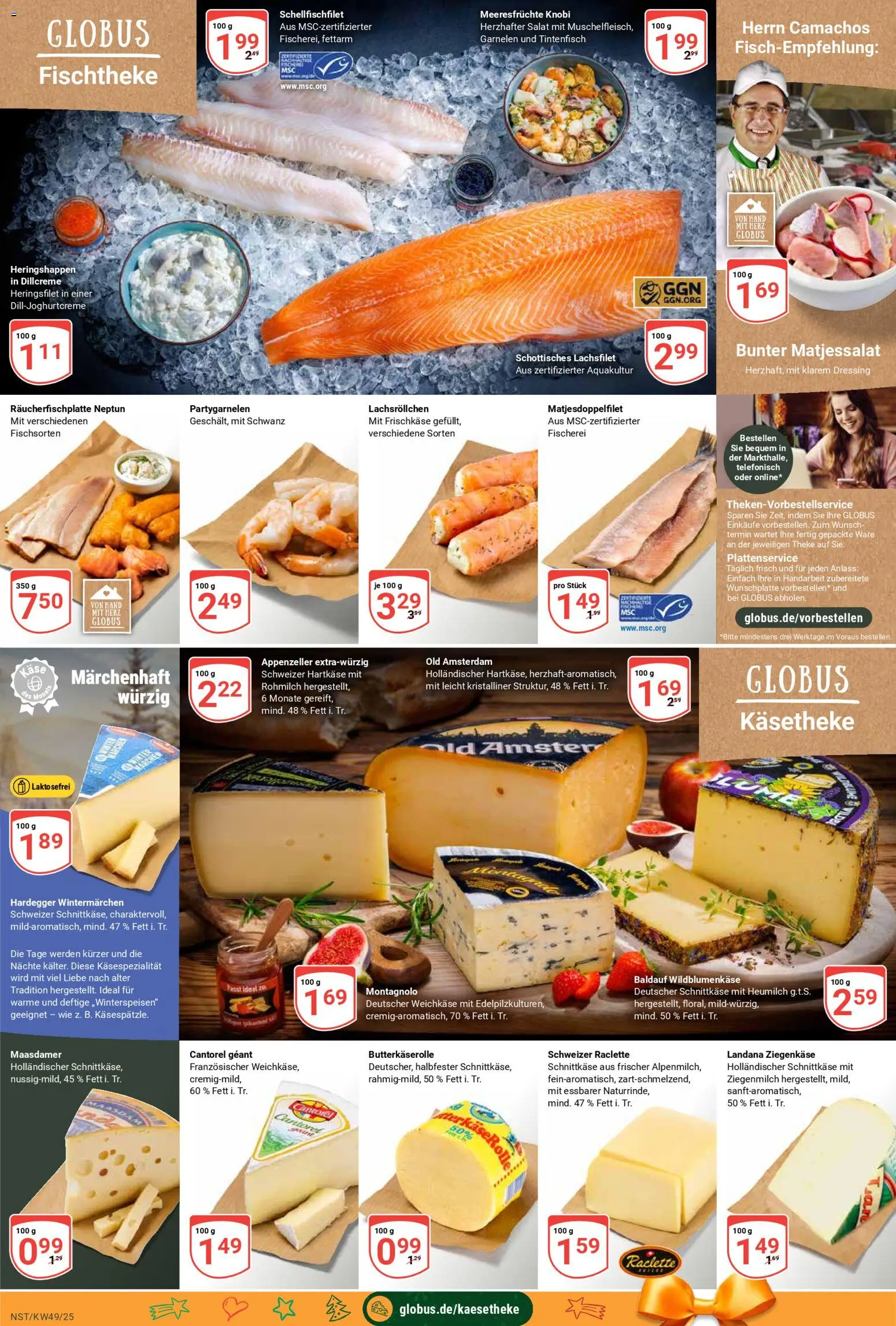 Globus prospekt Neustadt a.d. Weinstraße	 – gültig ab 01.12.2025 | Seite: 13 | Produkte: Ziegenkäse, Meeresfrüchte, Salat, Frischkase