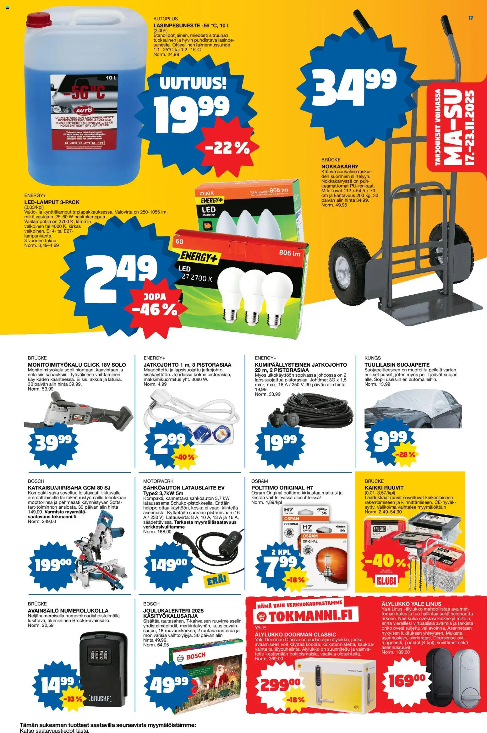 Tokmanni - Black Friday – voimassa 17.11.2025 alkaen | Sivu: 17 | Tuotteet: Joulukalenteri, Monitoimityökalu, Paristot, Lasinpesuneste