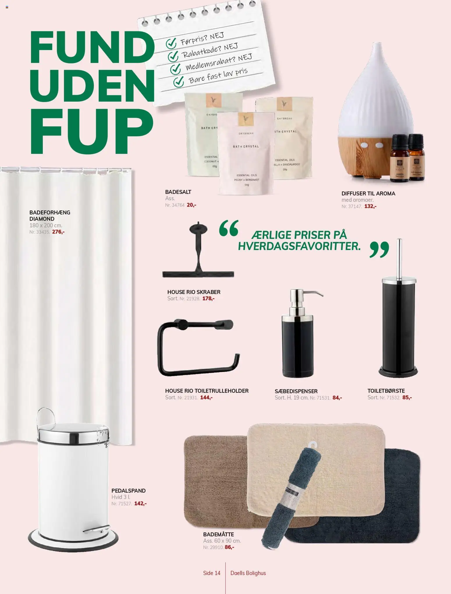 Daells Bolighus tilbudsavis – gyldig fra 14.01.2026 | Side: 14 | Produkter: Badeforhæng, Bademåtte