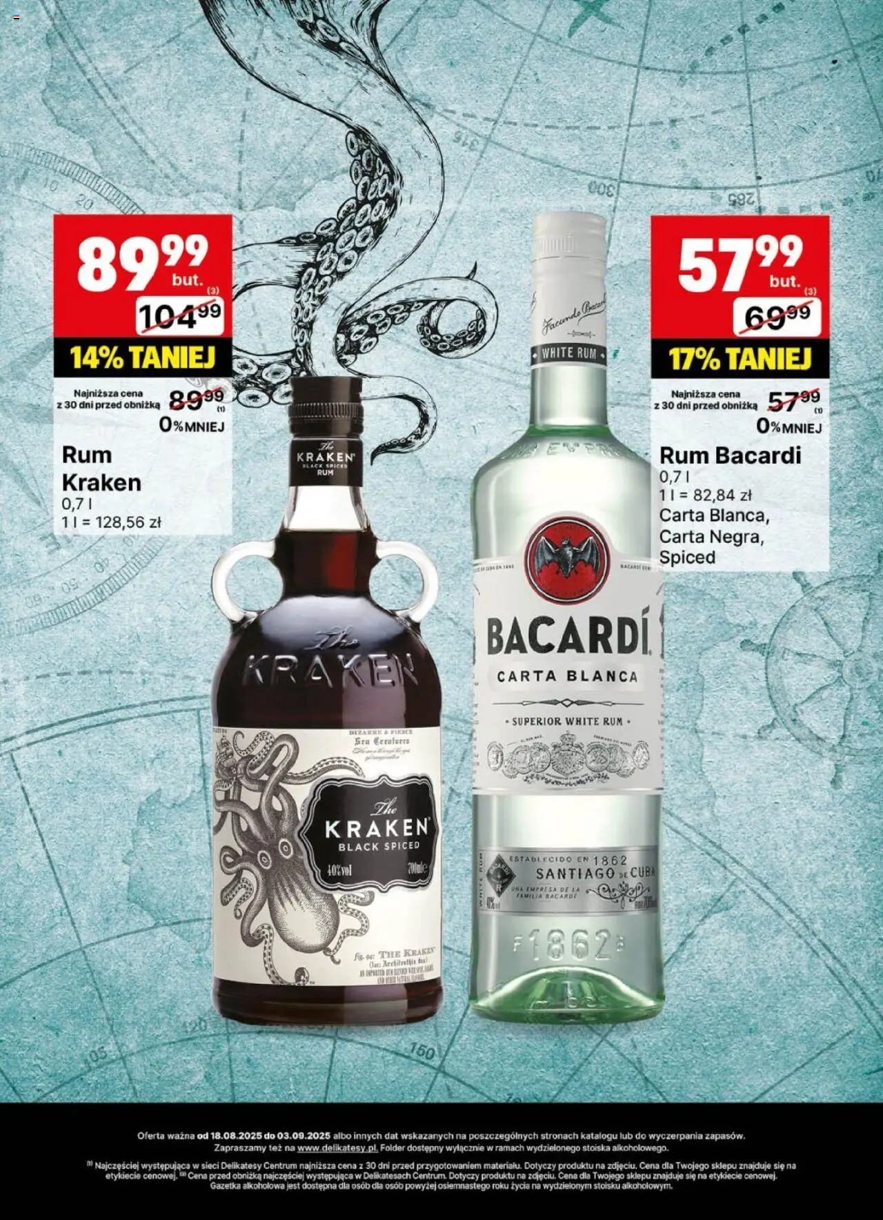 Delikatesy Centrum Gazetka - DeliBarek od 18.08.2025 | Strona: 23 | Produkty: Rum Bacardi, Delikatesy, Rum