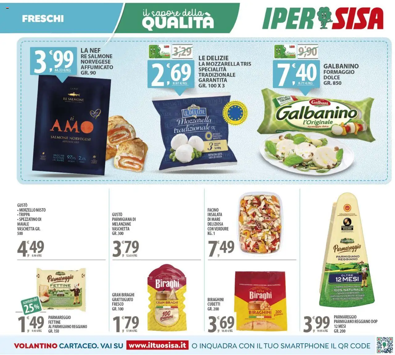Volantino SISA del 23.09.2025 | Pagina: 7 | Prodotti: Insalata, Formaggio, Parmigiano reggiano, Parmigiano