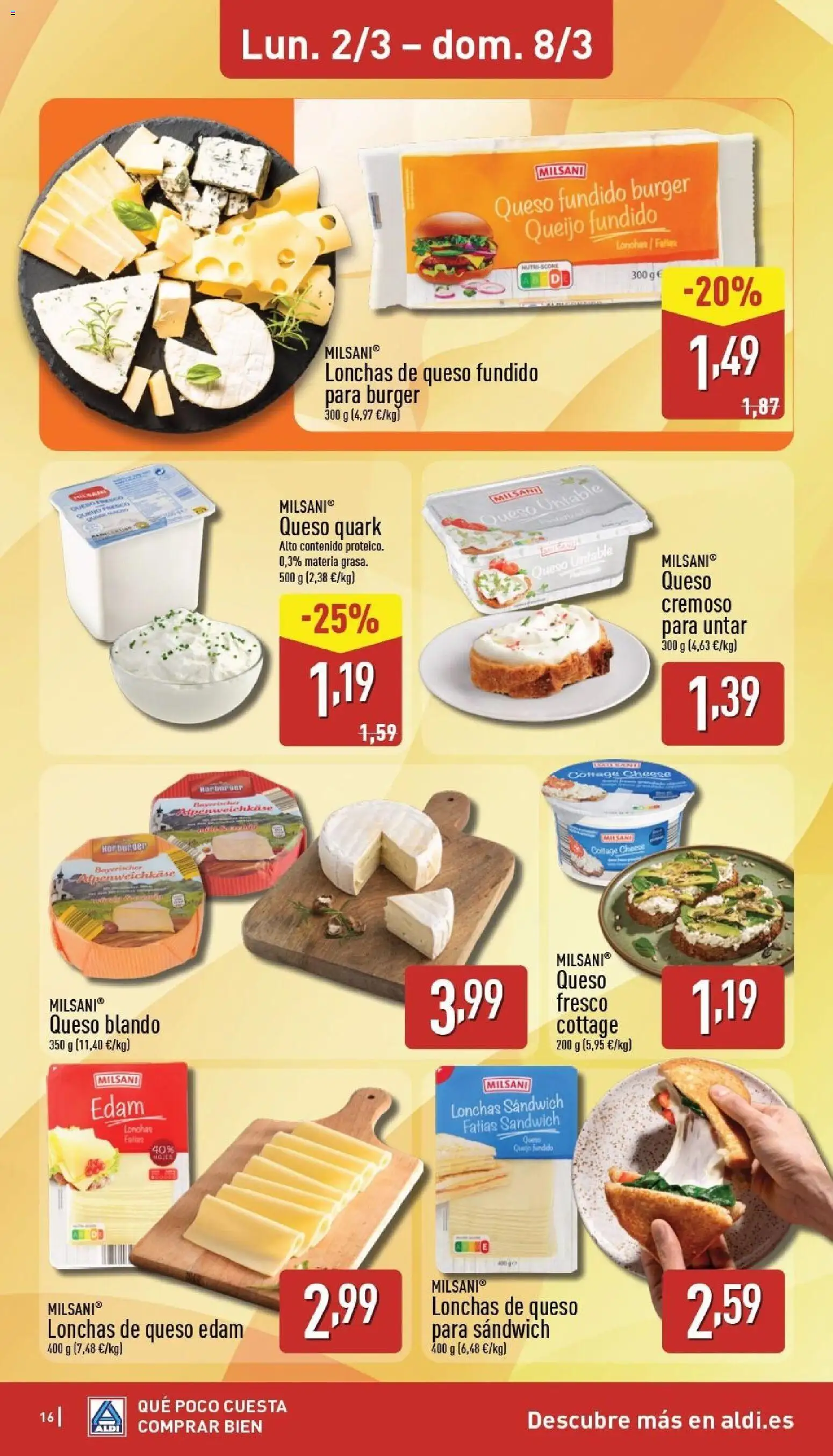 Aldi folleto Baleares │ válido desde el 02.03.2026 | Página: 16 | Productos: Γραβάτα, Queso, Queso fresco