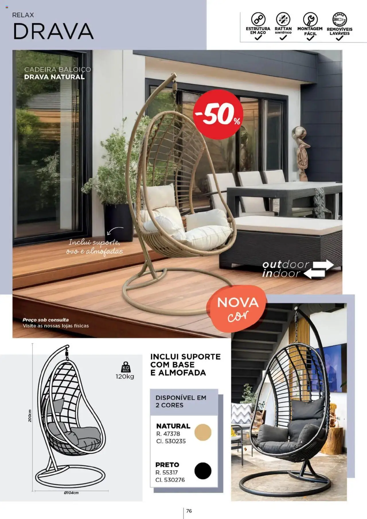 Espaço Casa - Catálogo  Ec Ar Livre  2025 │ válido de 04.03.2025 | Página: 76 | Produtos: Baloiço, Base, Almofada, Cadeira