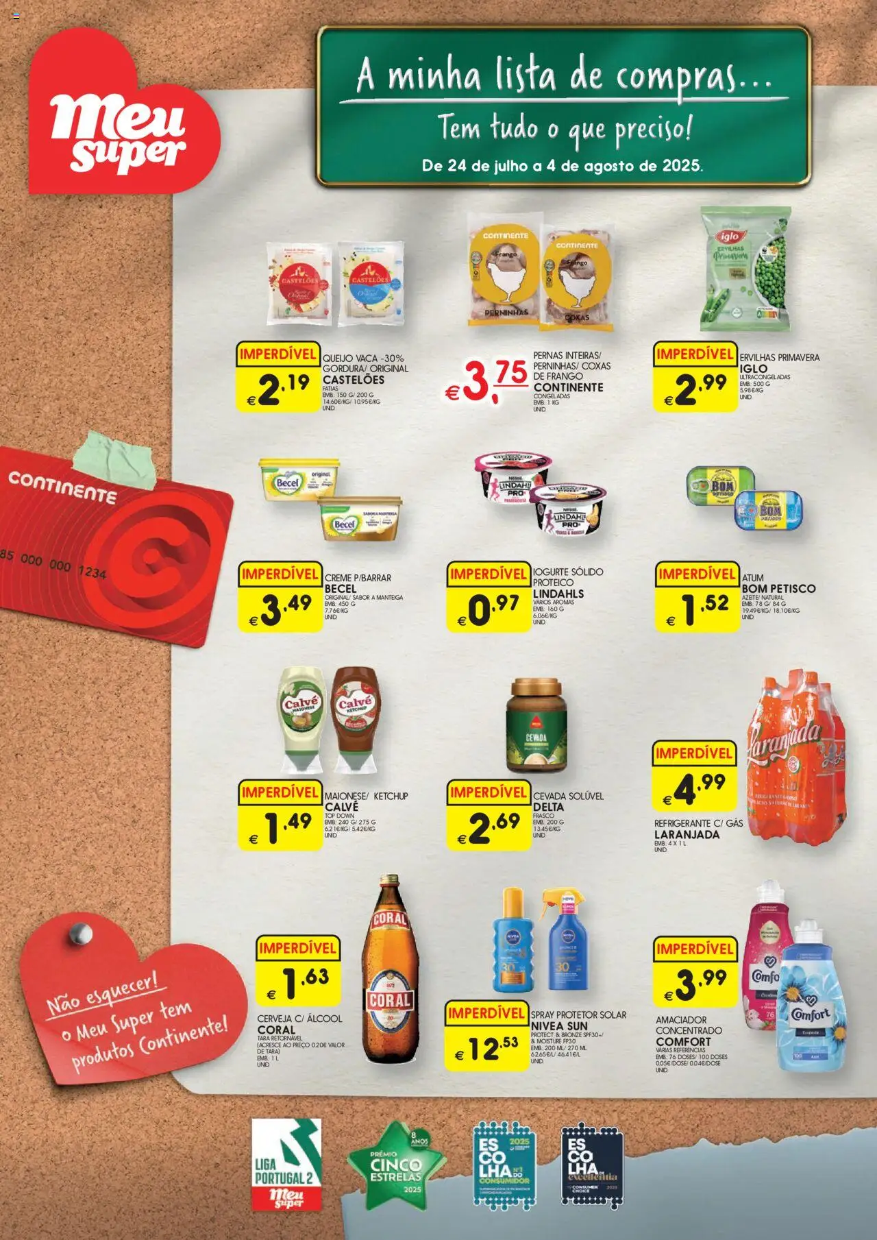 Meu Super folheto Madeira │ válido de 24.07.2025 | Página: 1 | Produtos: Manteiga, Cerveja, Ketchup, Creme
