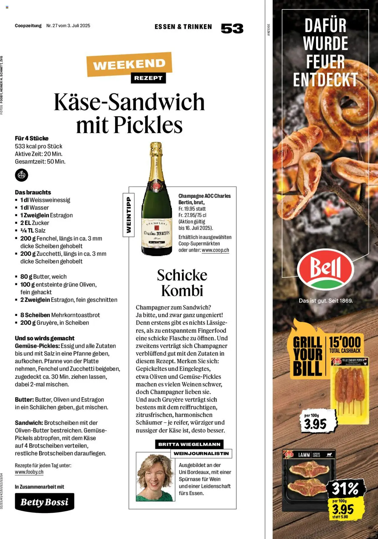 Coop Magazin ab 03.07.2025 | Seite: 53 | Produkte: Essig, Butter, Wein, Grill