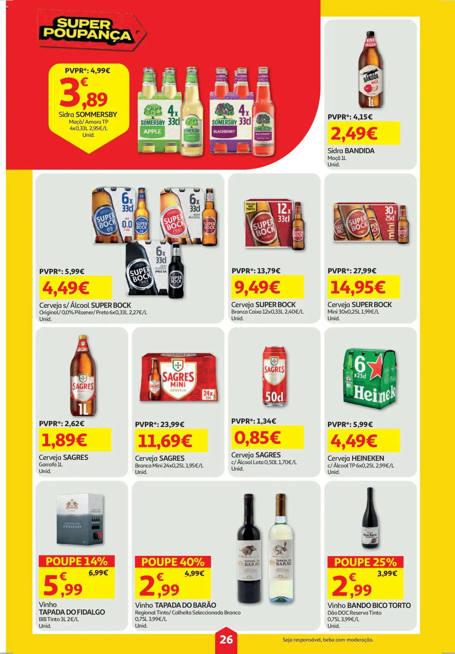 Auchan folheto │ válido de 26.03.2026 | Página: 26 | Produtos: Super bock, Caixa, Maça, Somersby