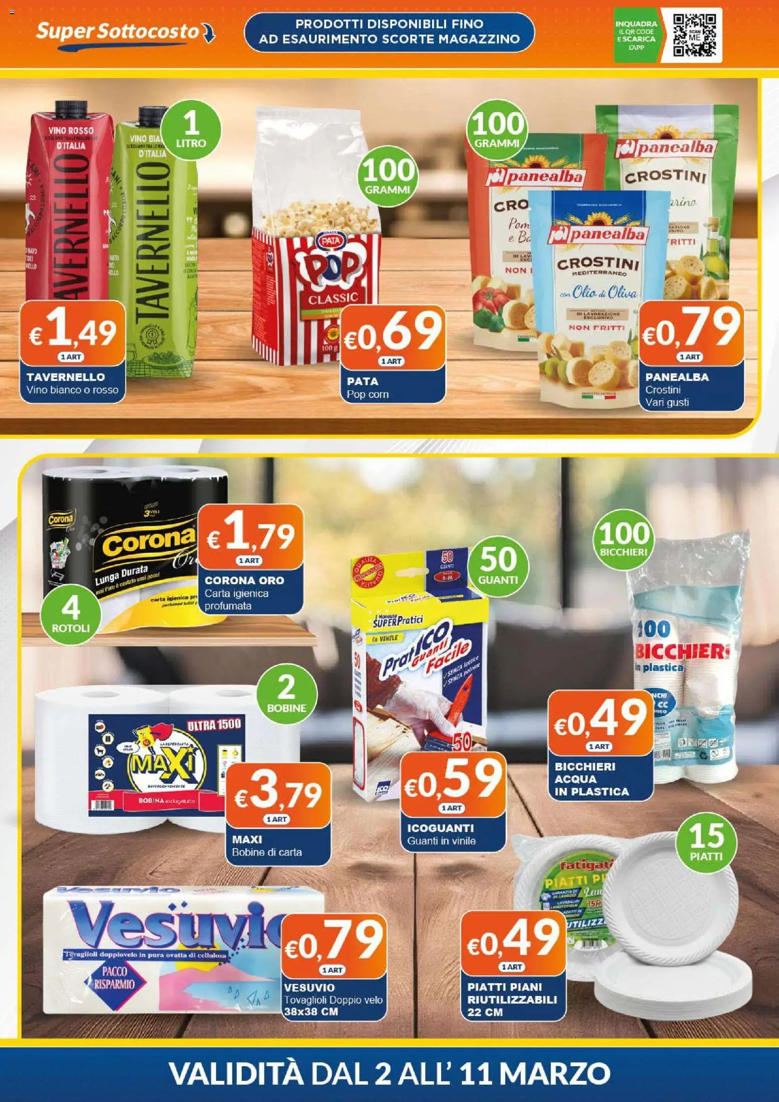 Volantino Mister Risparmio del 02.03.2026 | Pagina: 6 | Prodotti: Carta igienica, Olio, Guanti, Asciugatutto