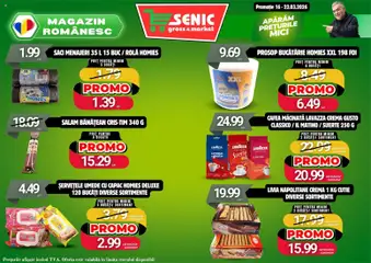 Ofertele Senic valabile de la 16.03.2026 | Pagină: 4 | Produse: Saci menajeri, Napolitane, Cremă, Cafea