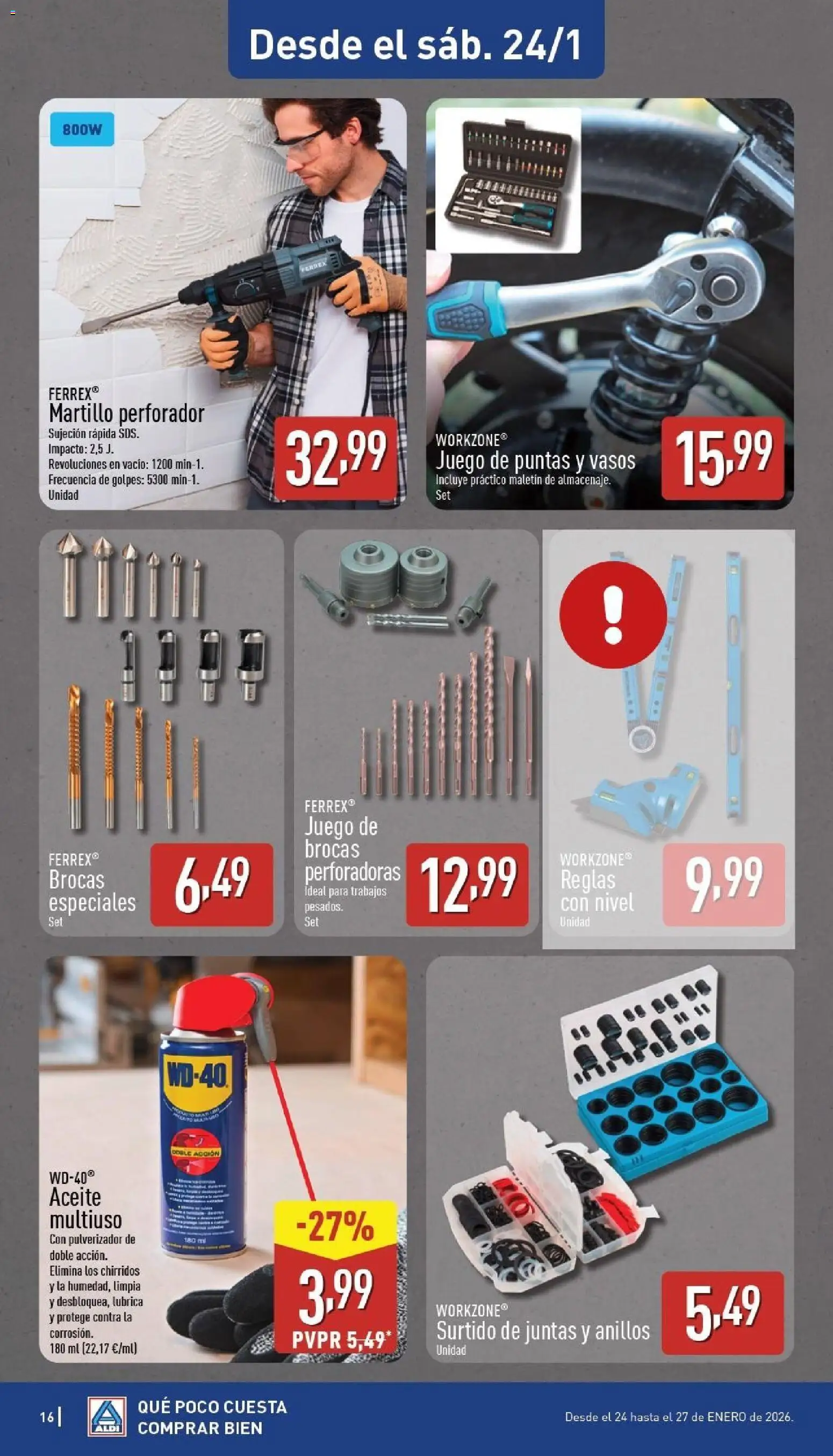 Aldi folleto Canarias │ válido desde el 19.01.2026 | Página: 16 | Productos: Anillos, Aceite, Vasos