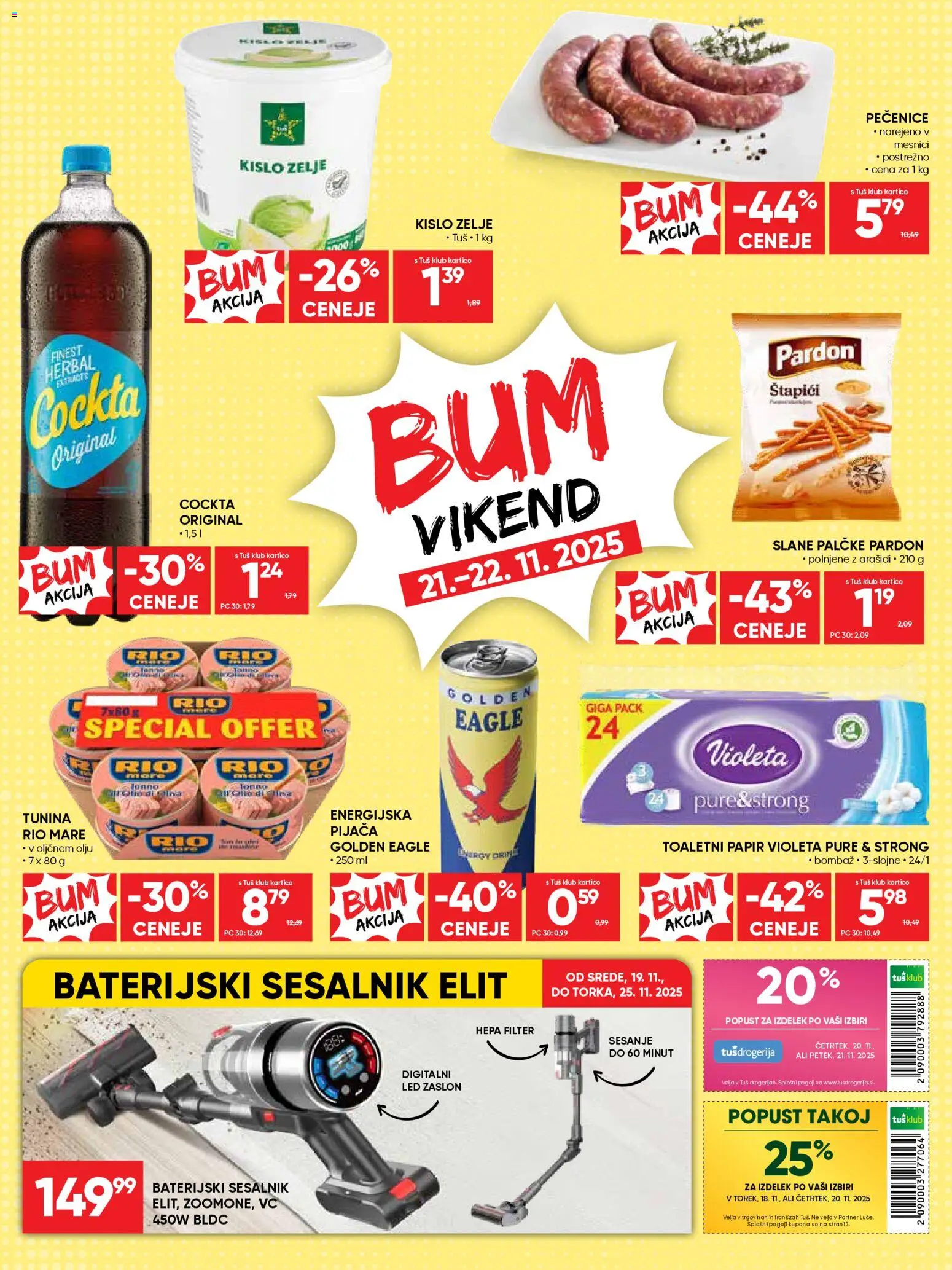 Novi Tuš katalog ponudbe – veljaven od 19.11.2025 | Stran: 8 | Izdelki: Toaletni papir, Arašidi, Slane palčke, Zelje