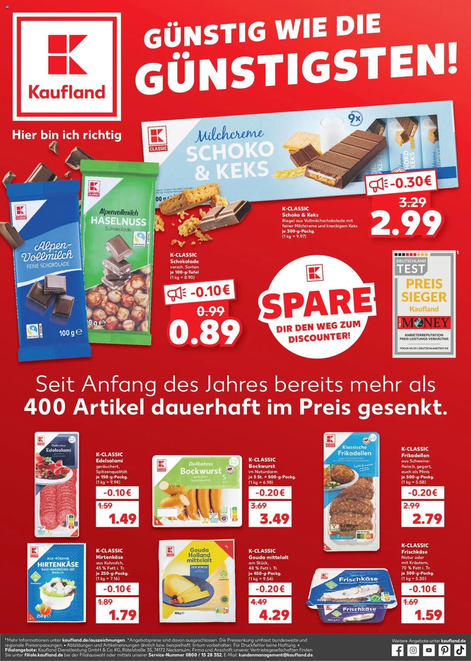 Kaufland prospekt Völklingen	 – gültig ab 30.01.2026 | Seite: 1 | Produkte: Schokolade, Gouda, Salami, Frischkase