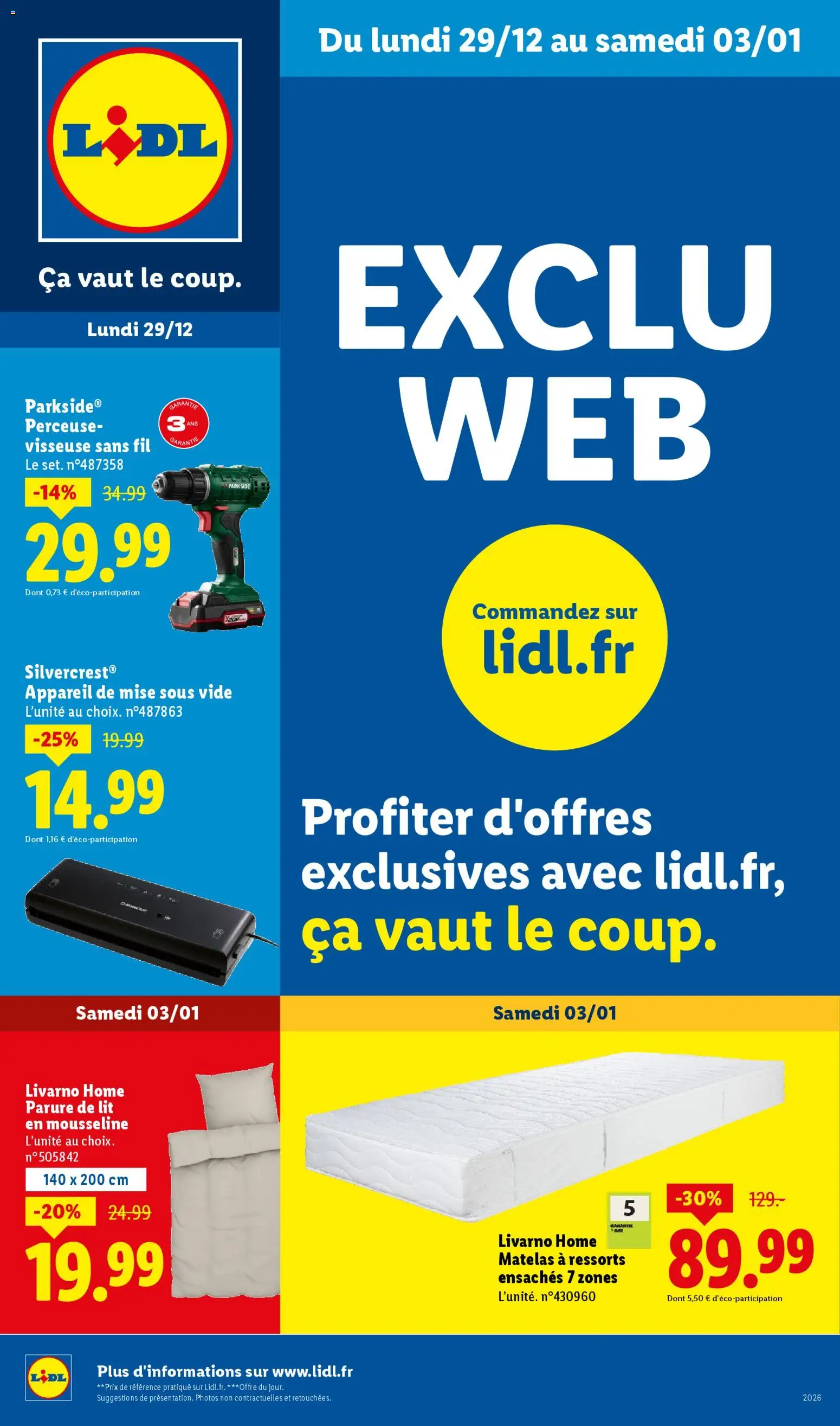 {H1} | Page: 1 | Produits: Perceuse, Parure de lit, Lit, Matelas