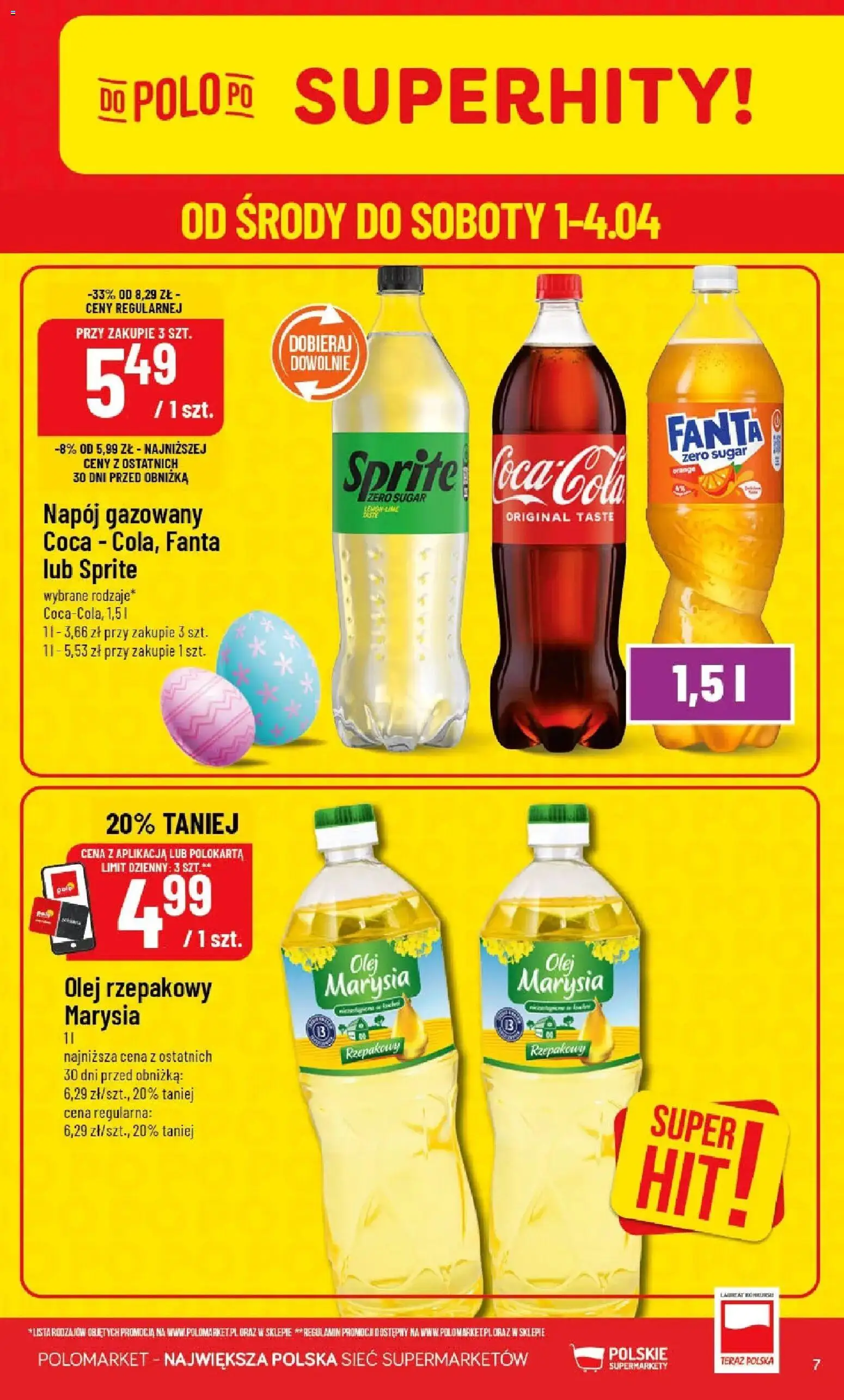 POLOmarket gazetka od 01.04.2026 | Strona: 7 | Produkty: Olej rzepakowy, Sprite, Olej