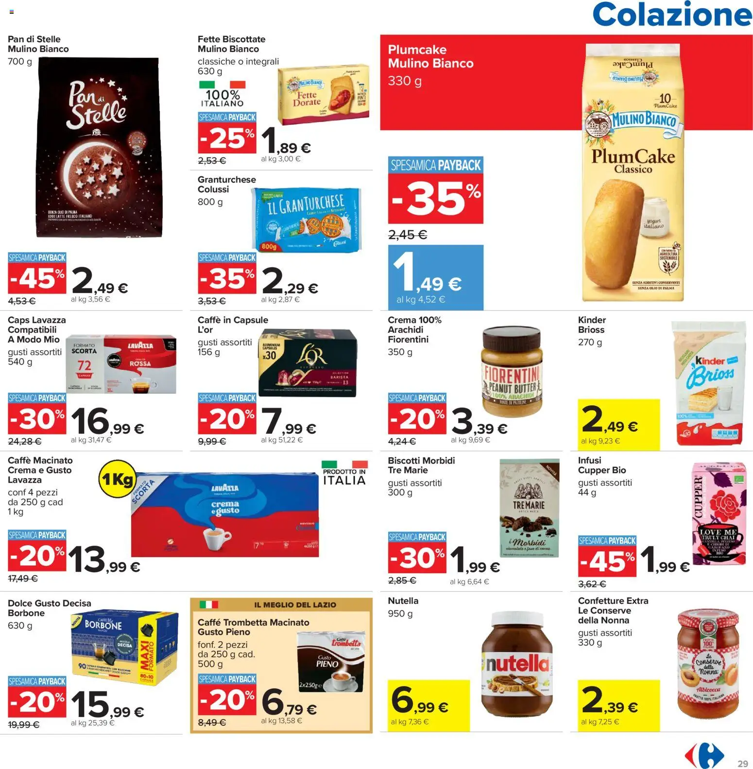 Volantino Carrefour del 26.03.2026 | Pagina: 29 | Prodotti: Caffè, Latte, Arachidi, Fette biscottate