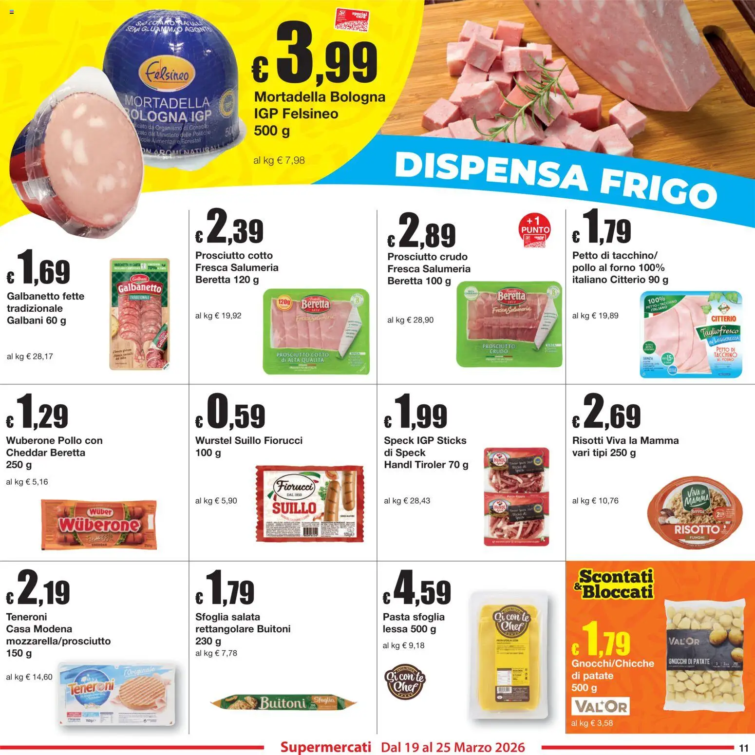 Volantino Sì con Te del 19.03.2026 | Pagina: 11 | Prodotti: Prosciutto Cotto, Tacchino, Prosciutto, Pasta