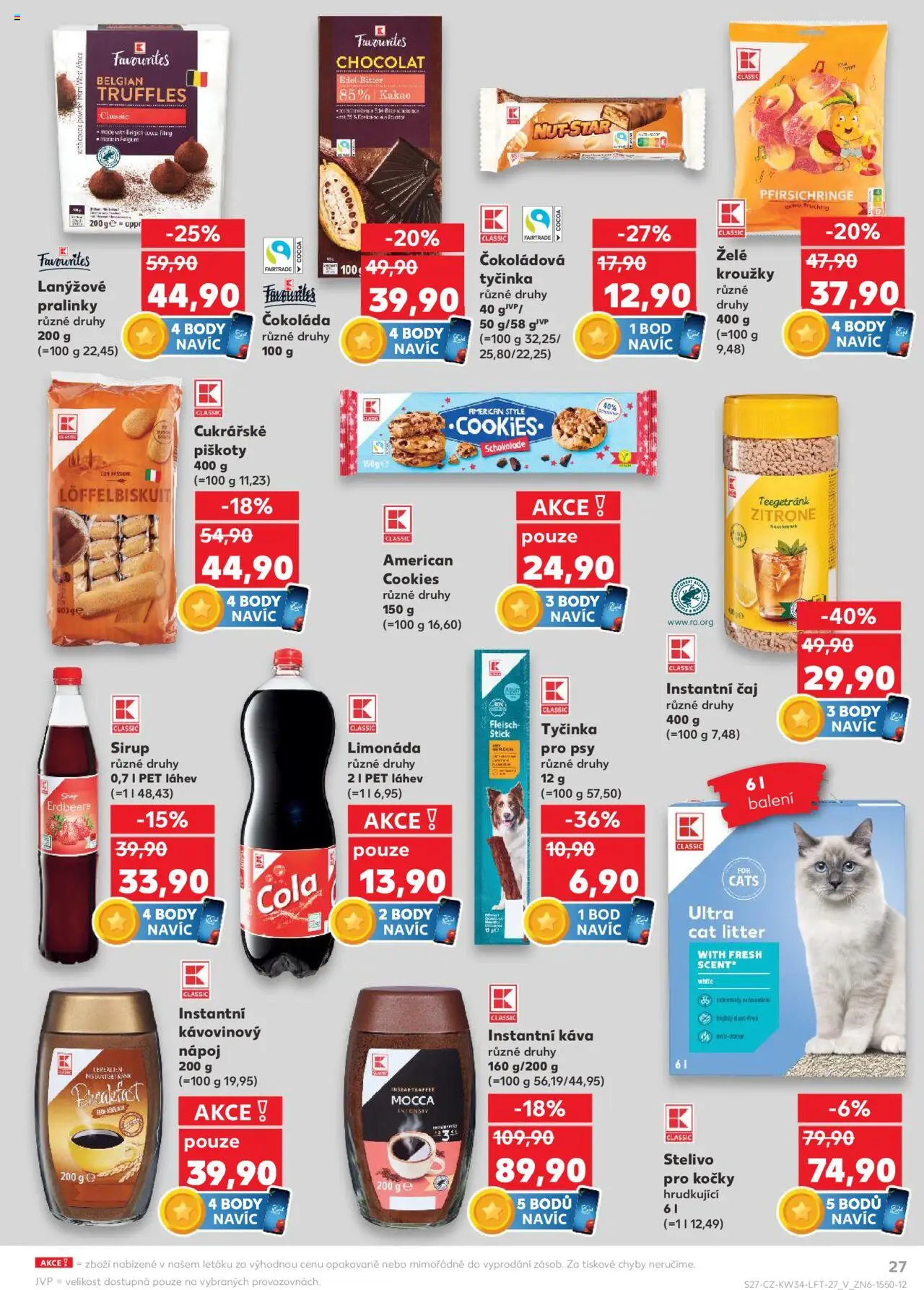 Kaufland leták - Praha 8 od 20.08.2025 | Strana: 27 | Produkty: Čokoláda, Cukrářské piškoty, Instantní káva, Truffles
