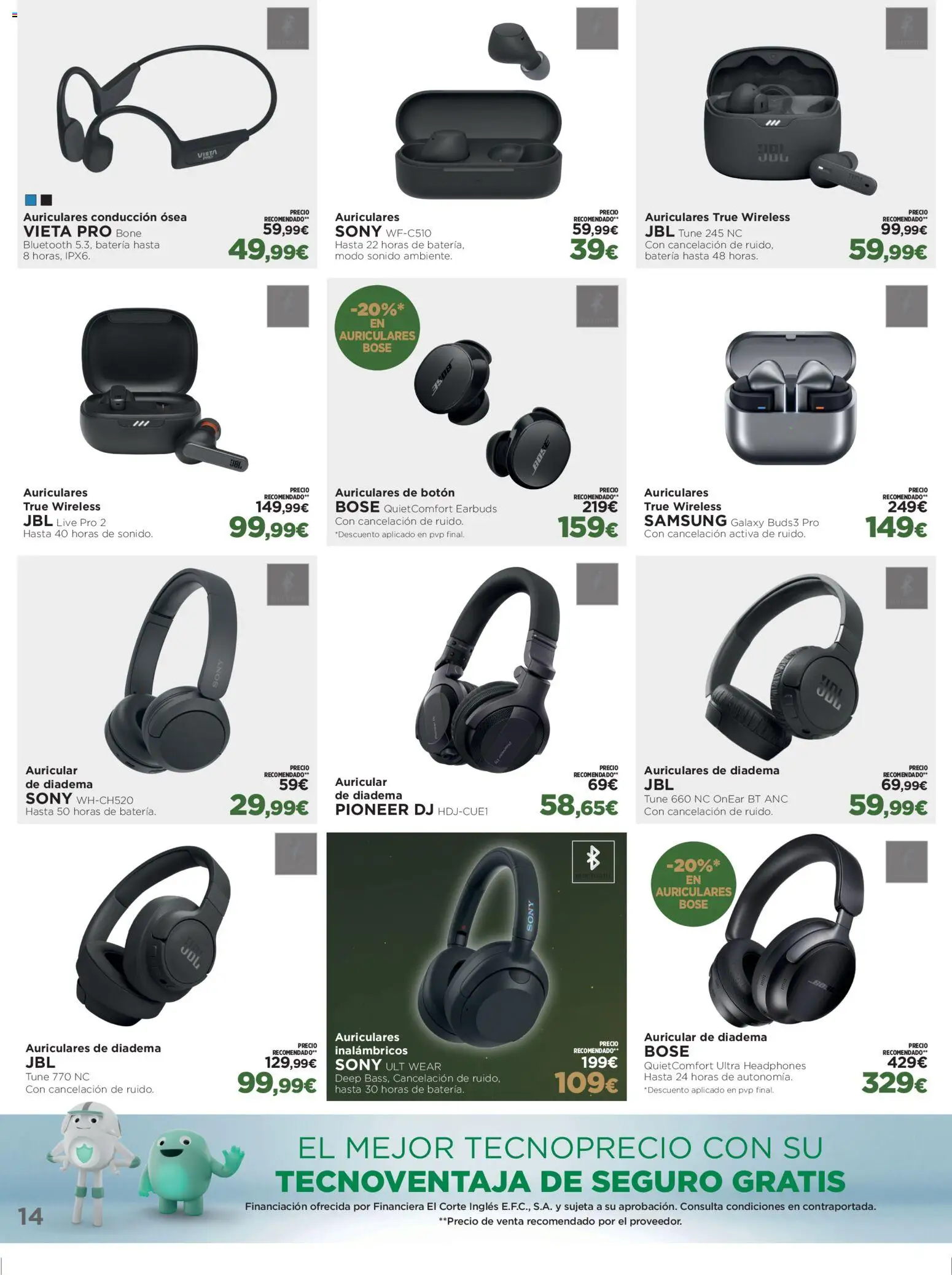 El Corte Inglés ofertas │ válido desde el 29.12.2025 | Página: 14 | Productos: Auriculares, Batería